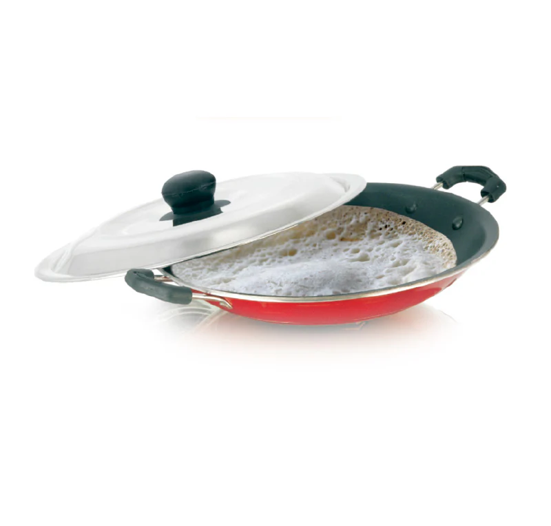 Royalford RF5758 Non Stick Appam Pan with Lid | Durable  Appam Maker | Easy Grip Bakelite Handles | Compatible with Gas, Hot Plate, Ceramic and Halogen Cooktops - Image 2