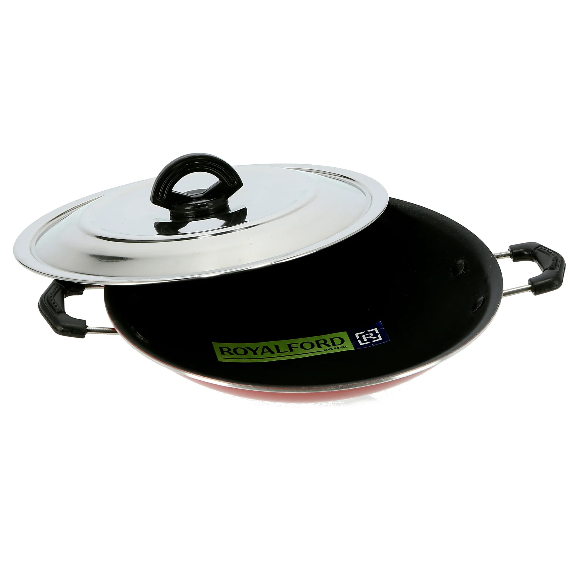 Royalford RF5758 Non Stick Appam Pan with Lid | Durable  Appam Maker | Easy Grip Bakelite Handles | Compatible with Gas, Hot Plate, Ceramic and Halogen Cooktops - Image 3