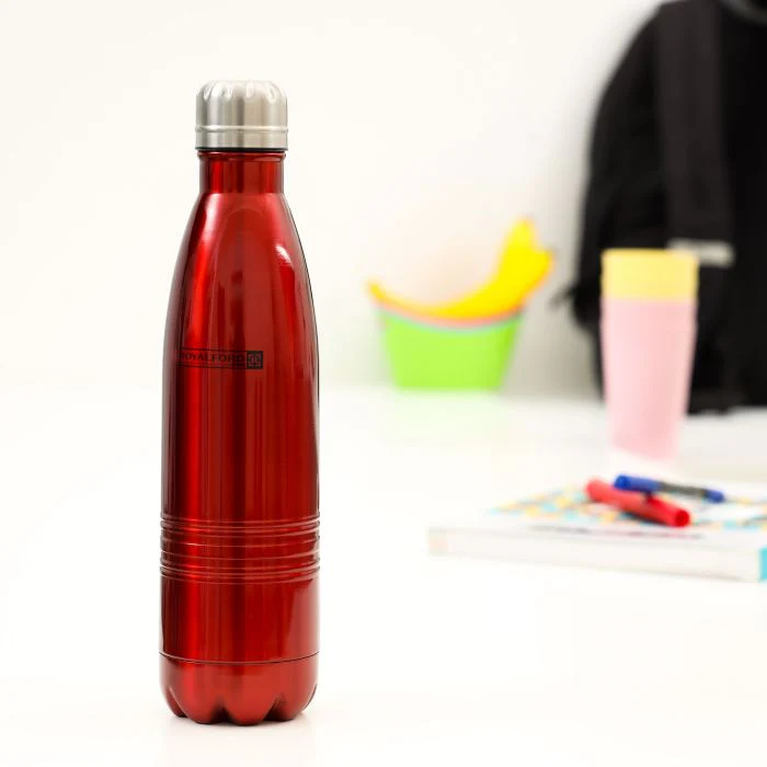 Royalford RF5769 500ml Double Wall Stainless Steel Vacuum Bottle - Stainless Steel Flask & Water Bottle - Hot & Cold Leak-Resistant Sports Drink Bottle - High-Quality Vacuum Insulation Bottle for Indoor Outdoor Use - Image 5