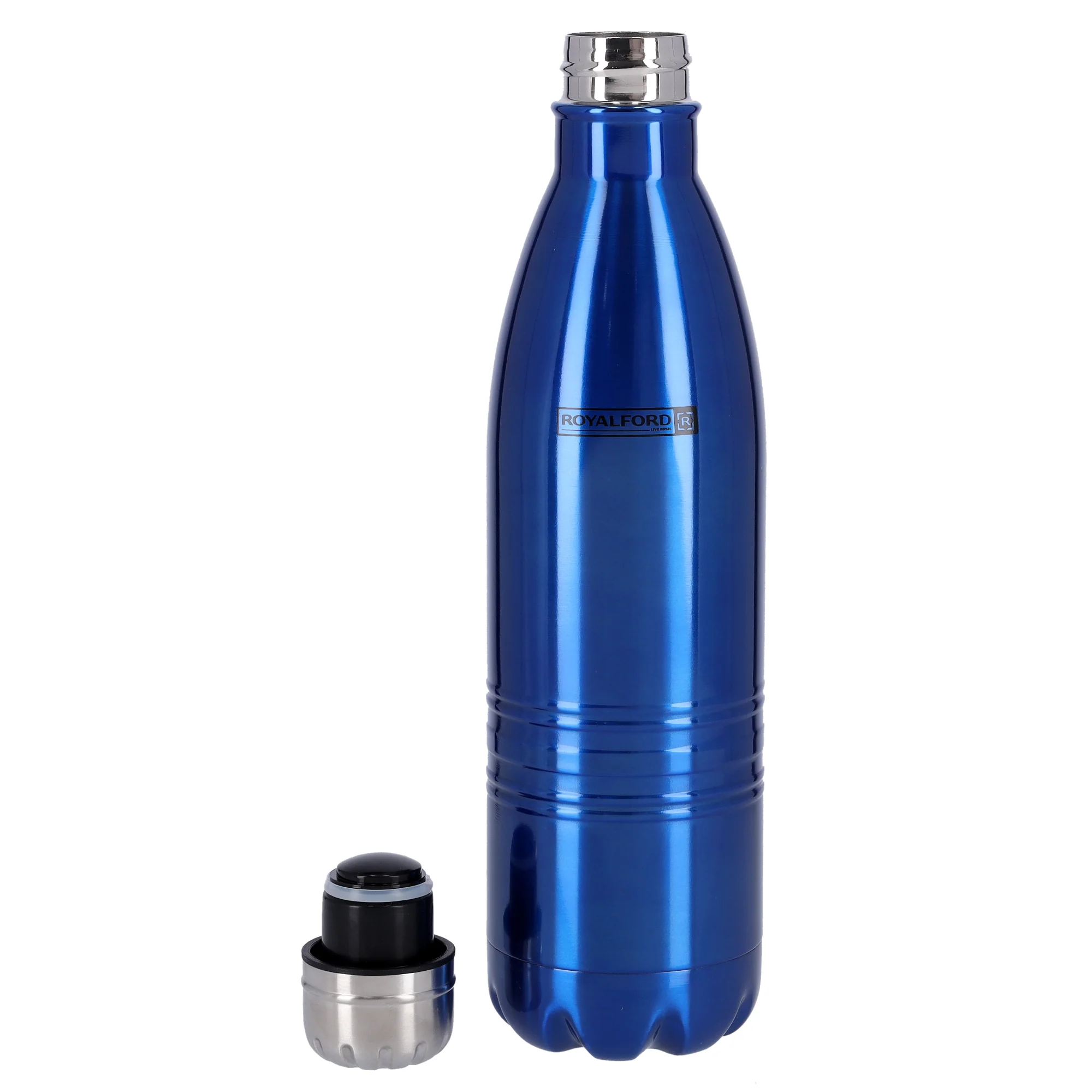 Royalford RF5769BL Stainless Steel Vacuum Bottle 500ml | Double Wall Hot & Cold Insulated Water Bottle | 304 Stainless Steel Inner | Suitable for Travel & Daily Use - Image 2