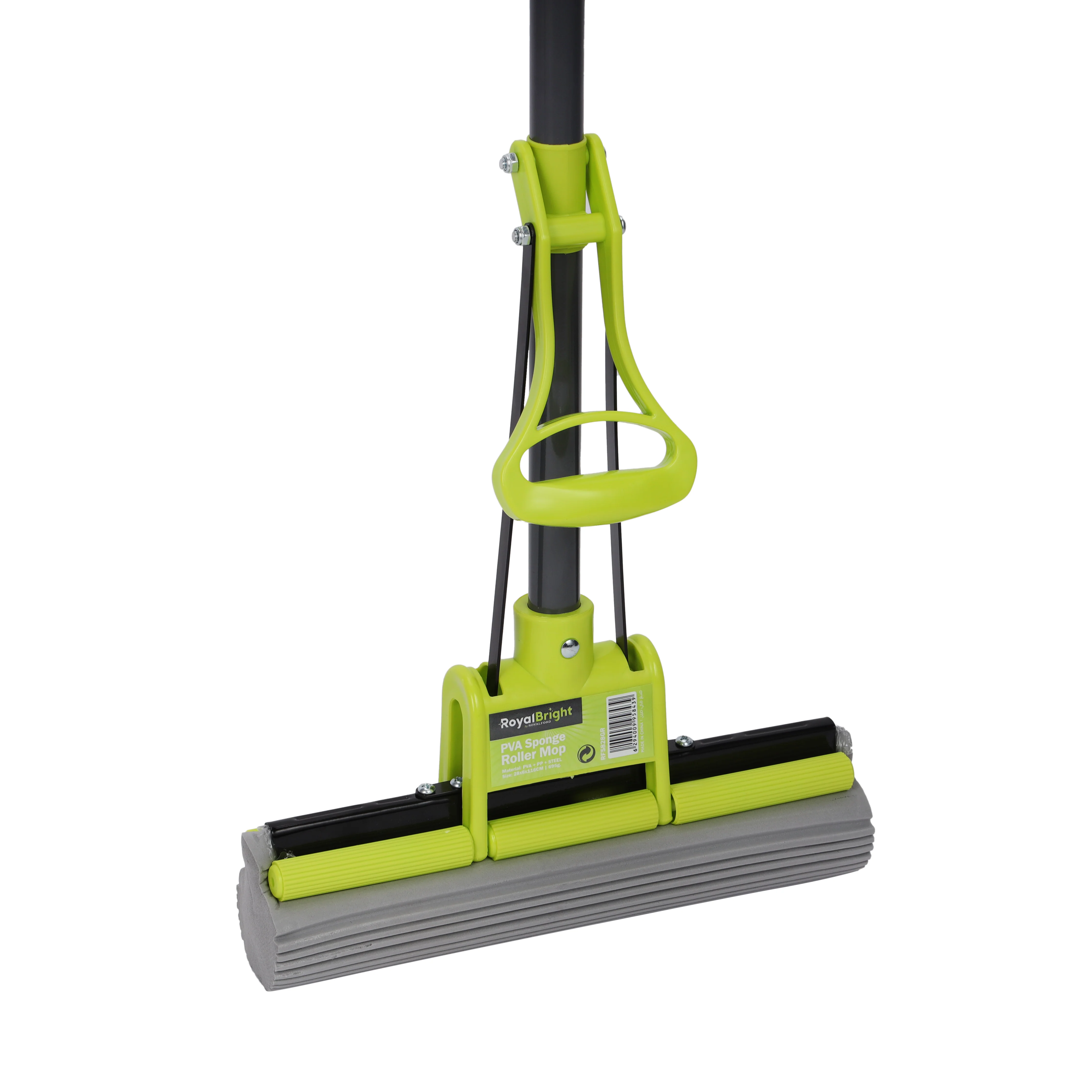 Royalford RF5828GR PVA Mop with Iron Handle | 10X High Absorbency Squeeze Floor Cleaning Mop |  Long 116cm Iron Handle  | Scratch-Free & Multi-Surface Cleaning Use - Image 3