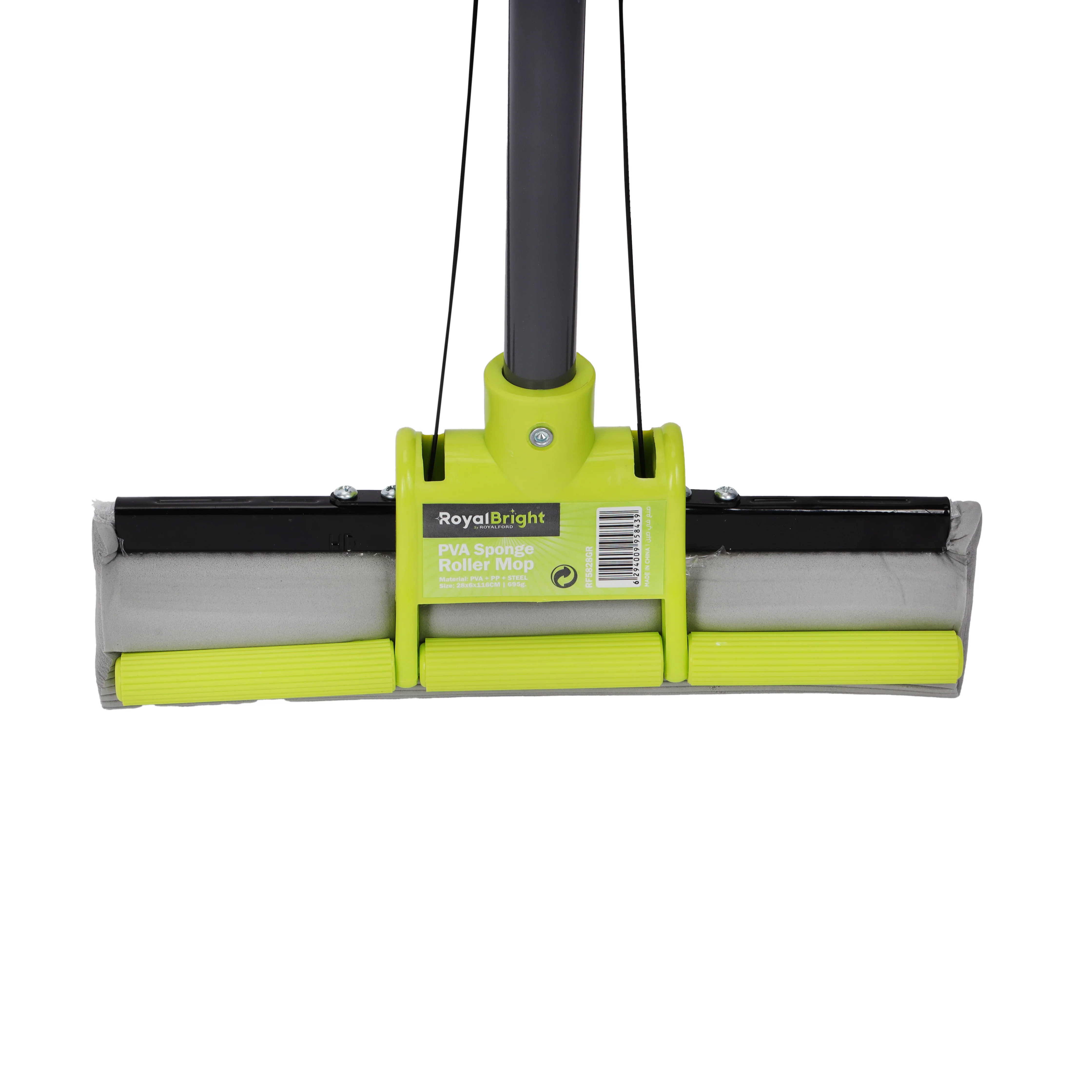 Royalford RF5828GR PVA Mop with Iron Handle | 10X High Absorbency Squeeze Floor Cleaning Mop |  Long 116cm Iron Handle  | Scratch-Free & Multi-Surface Cleaning Use - Image 5