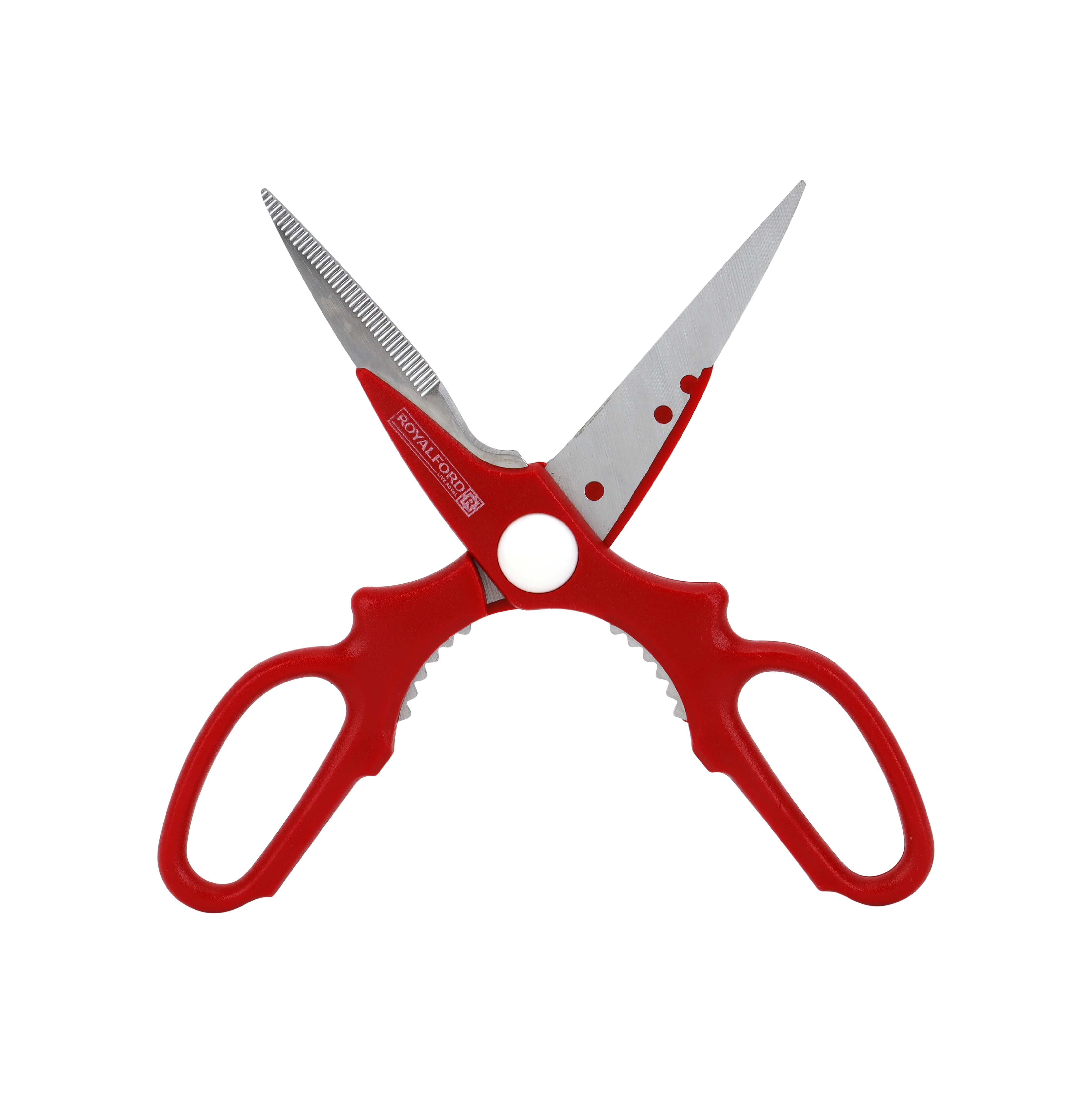 Royalford RF5839 kitchen scissors| stainless steel blades with ergonomic grip and multipurpose design| ideal for cutting meat, vegetables, herbs, packaging and more use| - Image 3