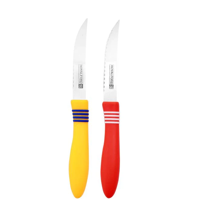 RoyalFord RF5877 Fruit Knives Set | 12PCS Stainless Steel Serrated Kitchen Utility Knives | Multi-Color Ergonomic Handle | Durable Cutting Knives for Fruits & Vegetables - Image 3