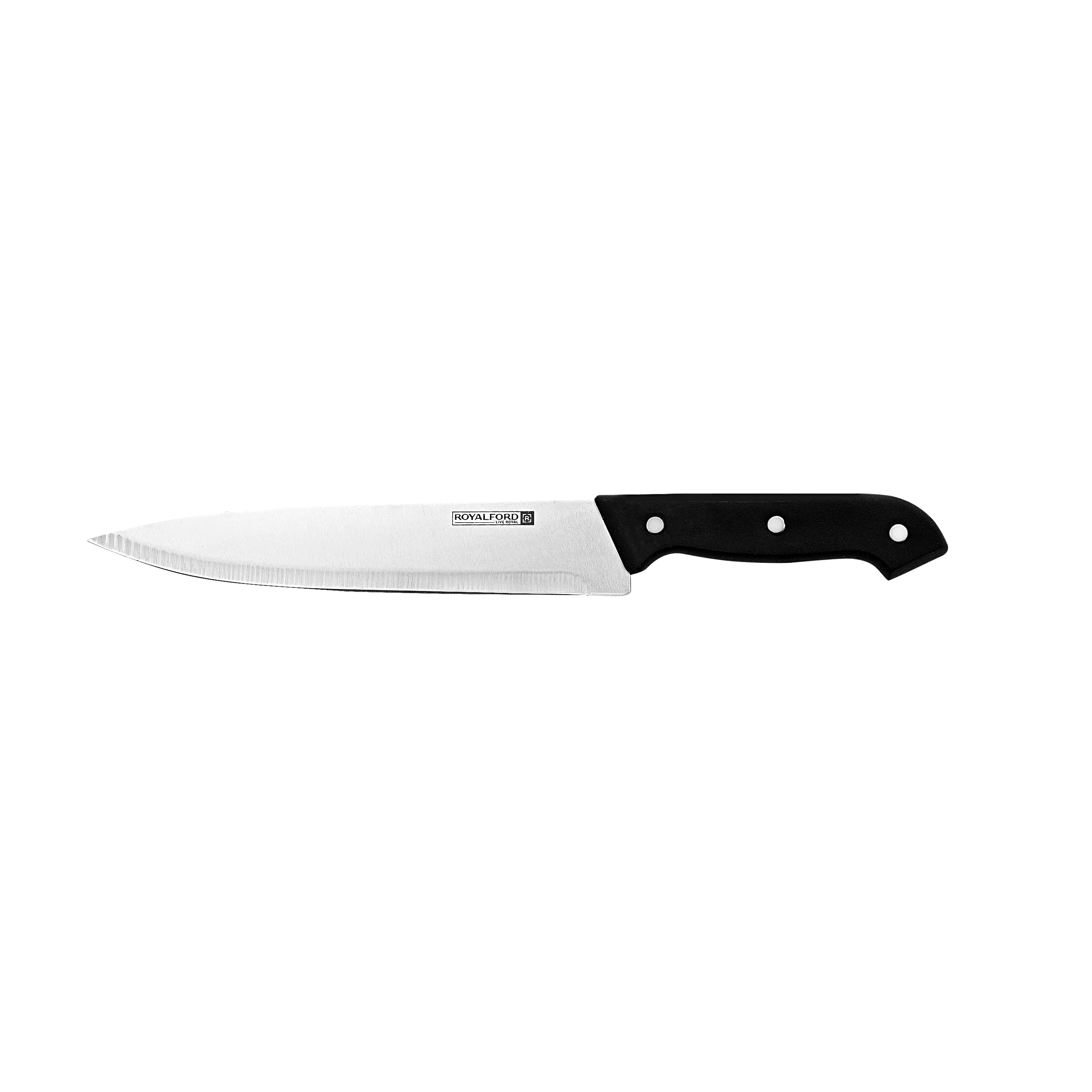 Royalford RF5982 9PCS Kitchen Tools Set | Stainless Steel Knives | Heavy Duty Scissors | Vegetable Peeler & Sharpening Rod| Durable Ergonomic Handles for Everyday Cooking - Image 4