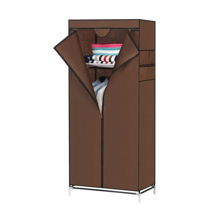 Royalford RF6069N Fabric Wardrobe | Non-Woven Cloth Cupboard | Waterproof Dust-Proof Fabric Cover | Strong Metal Pipes with Tee Connectors | Clothes Hanging Rod - Image 3