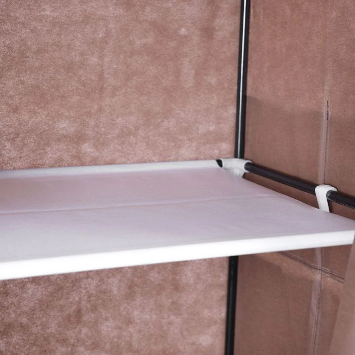 Royalford RF6069N Fabric Wardrobe | Non-Woven Cloth Cupboard | Waterproof Dust-Proof Fabric Cover | Strong Metal Pipes with Tee Connectors | Clothes Hanging Rod - Image 5