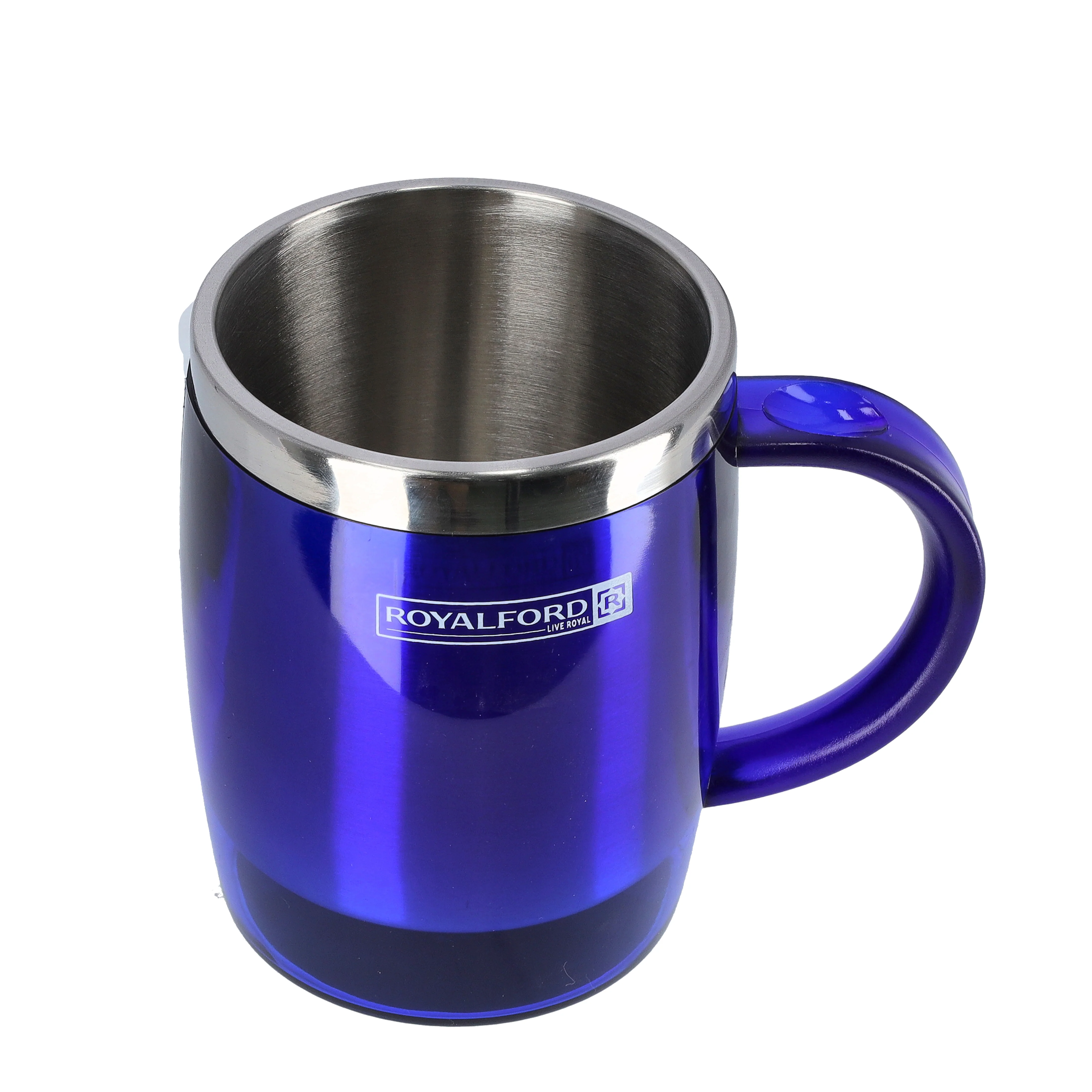 Royalford RF6154BL Double Wall Travel Mug | 400ML Stainless Steel Insulated Coffee Cup | BPA Free Leak Resistant Thermal Mug for Hot & Cold Drinks | Portable Travel Mug - Image 4