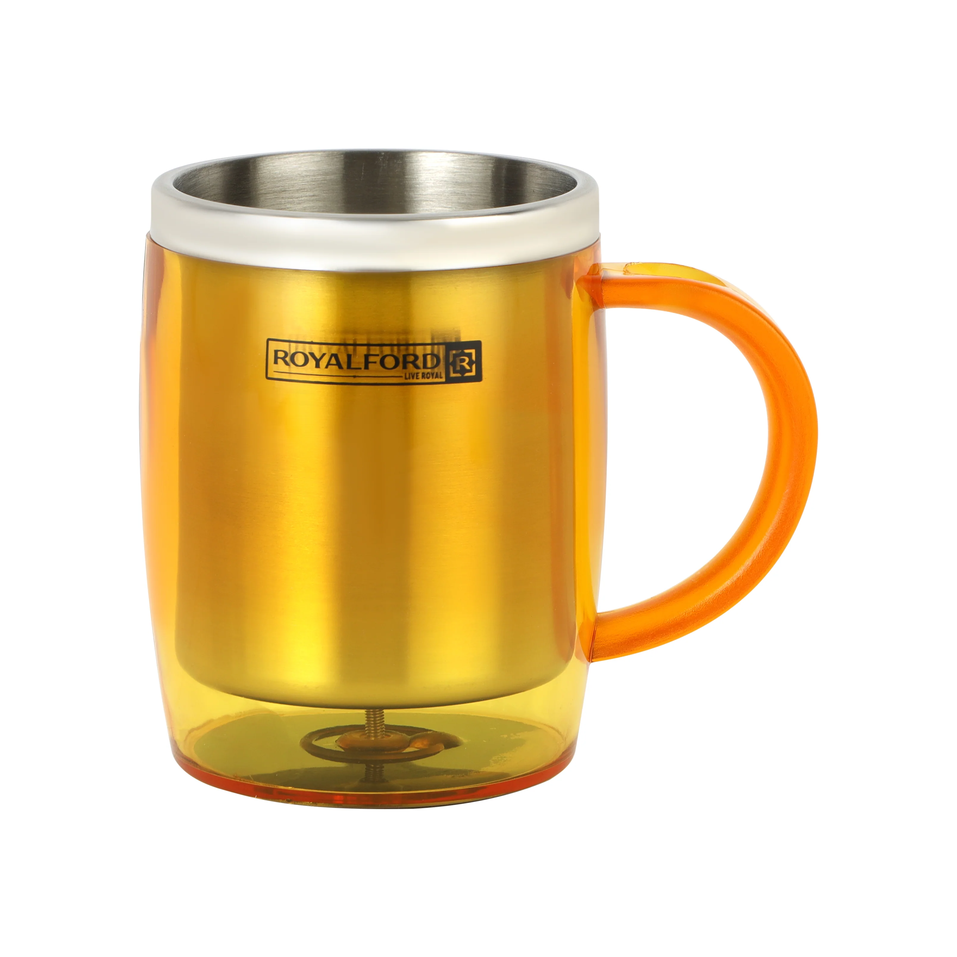 Royalford RF6154OR Double Wall Travel Mug | 400ML Stainless Steel Insulated Coffee Mug | BPA Free Leak Resistant Thermal Cup for Hot & Cold Drinks | Portable Travel Mug - Image 3