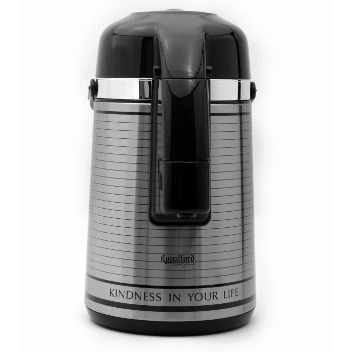 Royalford RF6277 3.0L Glass Vacuum Flask with pump | action pouring keeps drinks hot &cold for hours, featuring durable glass liner, wide stable base and catering build. - Image 2