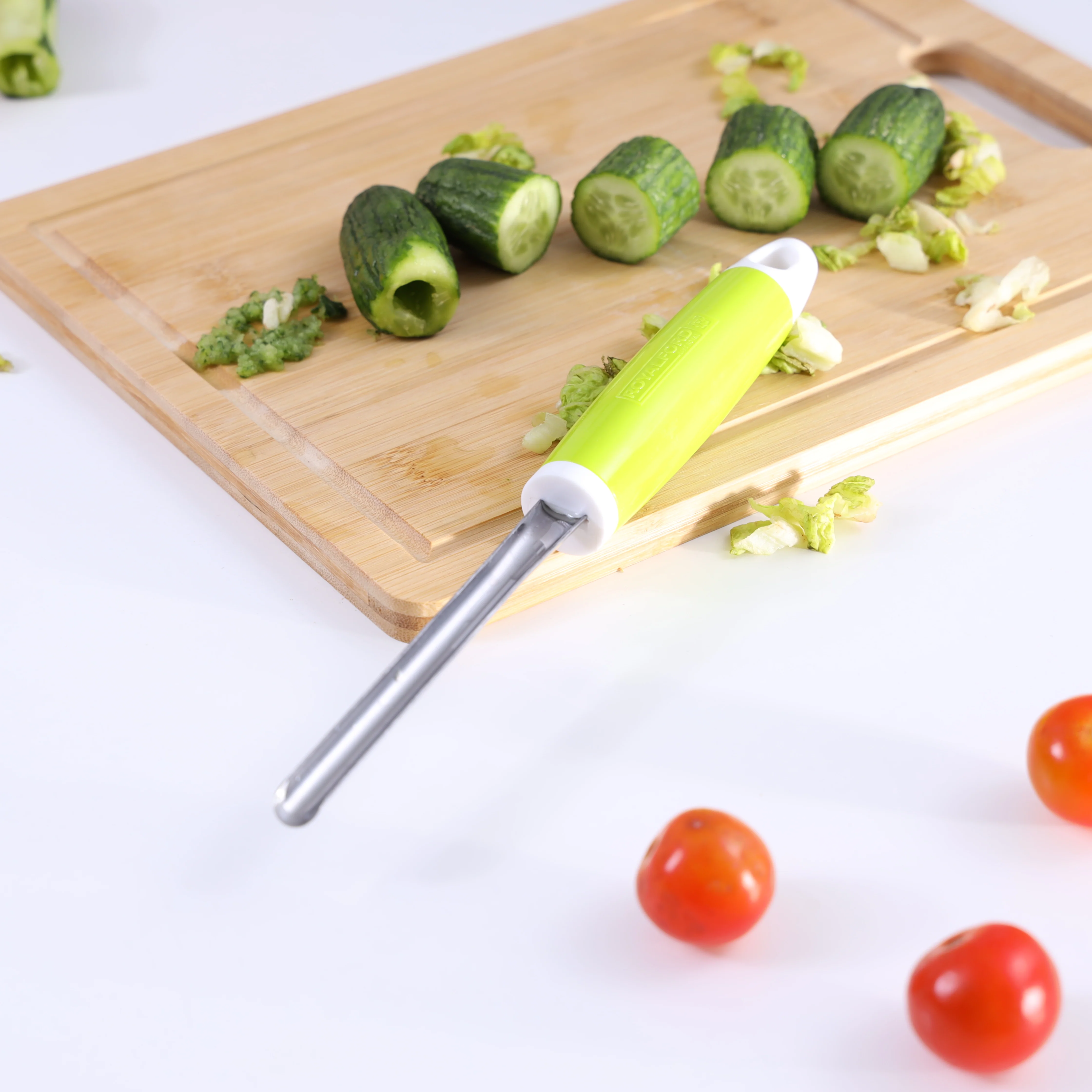 Royalford RF6317 Zucchini Corer | Stainless Steel Vegetable Corer | Ergonomic Handle | Kitchen Tool for Zucchini and Cucumber Coring | Easy Grip & Durable Design - Image 2
