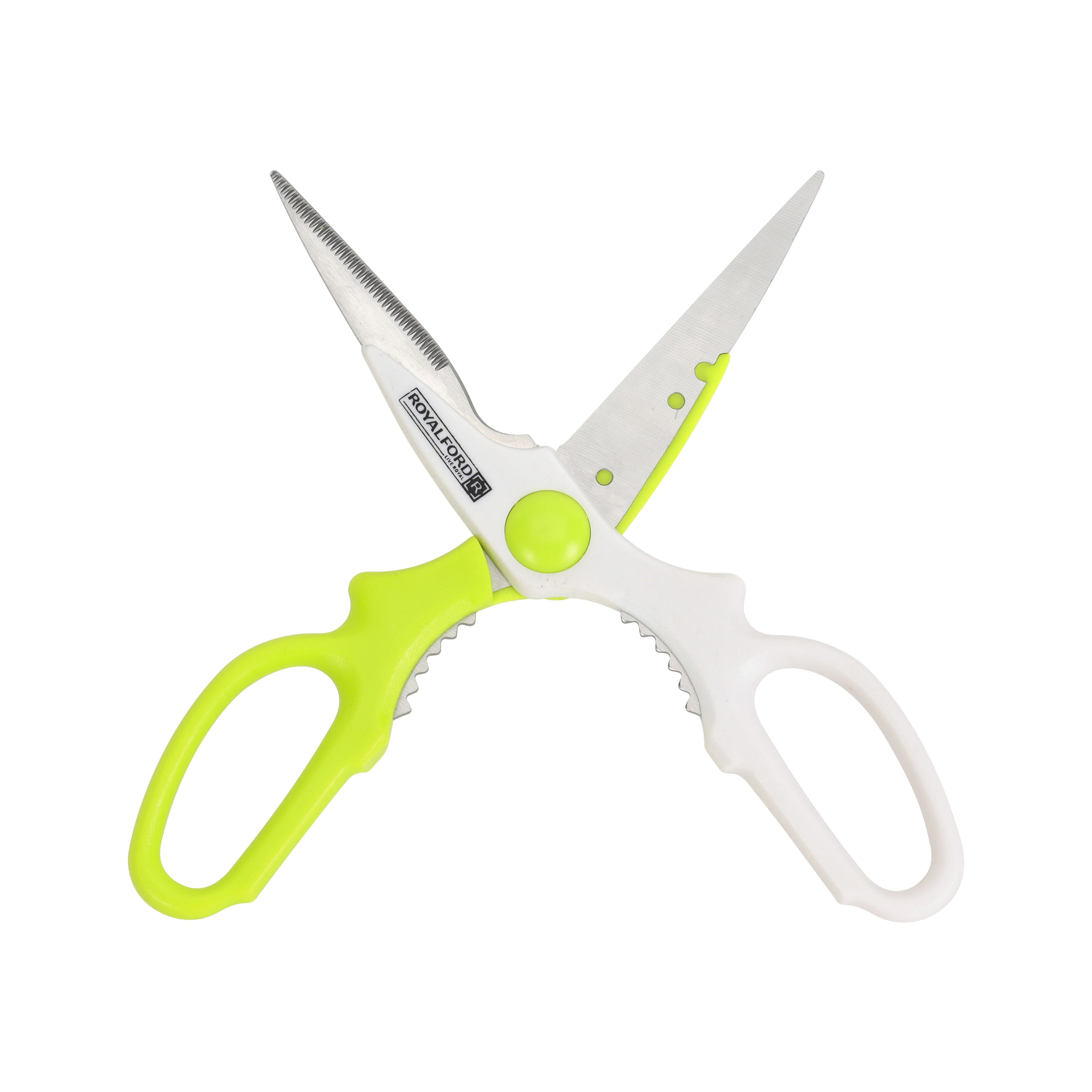 Royalford RF6319 Professional Kitchen Scissors| durable stainless steel with ergonomic handles| ideal for effortlessly cutting meat, vegetables, herbs, and packaging| - Image 3
