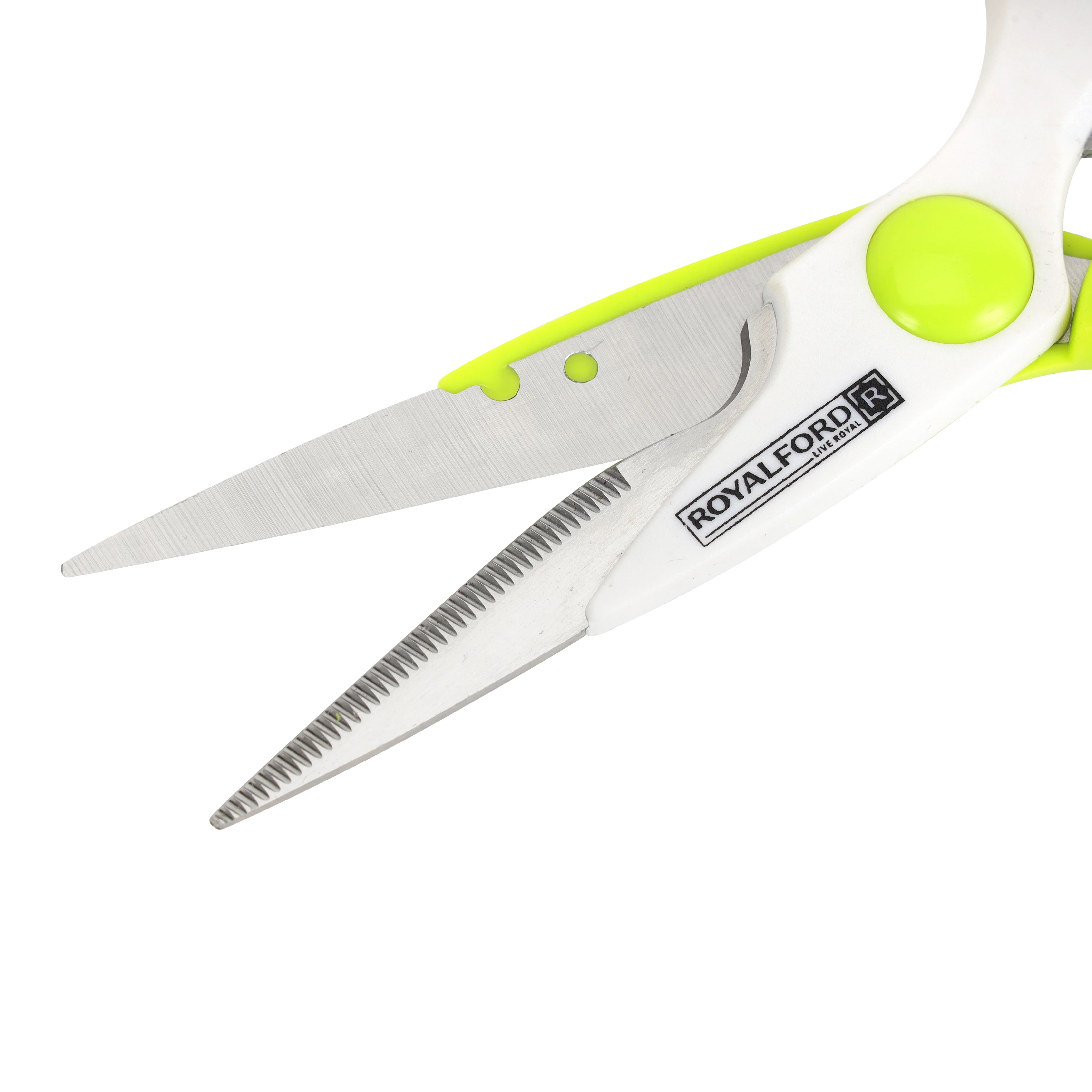 Royalford RF6319 Professional Kitchen Scissors| durable stainless steel with ergonomic handles| ideal for effortlessly cutting meat, vegetables, herbs, and packaging| - Image 5