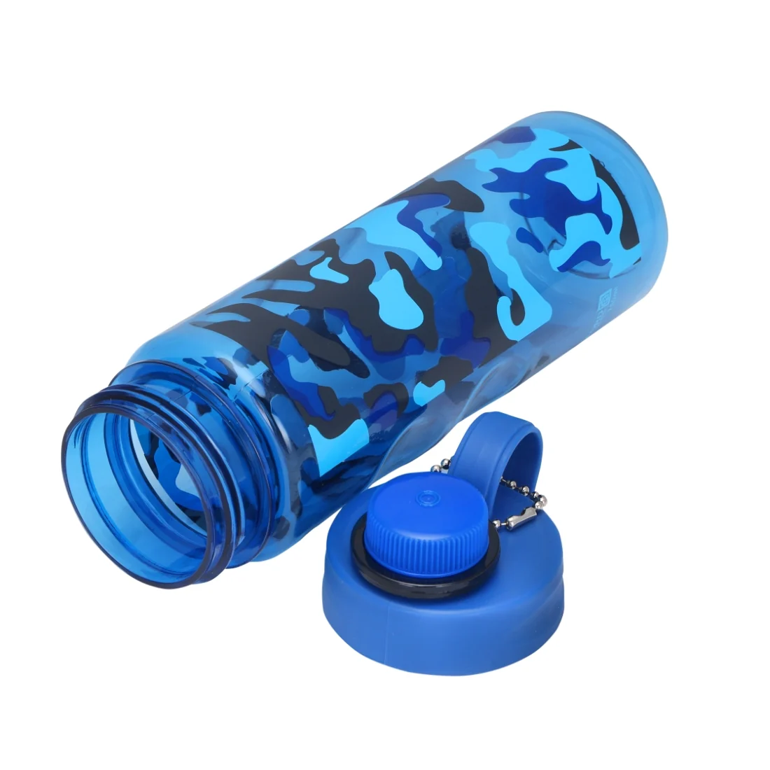 RoyalFord RF6419 600ml Water Bottle | Blue Camouflage Leakproof Reusable Bottle with Carry Loop for School, Gym, Travel & Outdoor Use | BPA Free Lightweight Bottle - Image 2