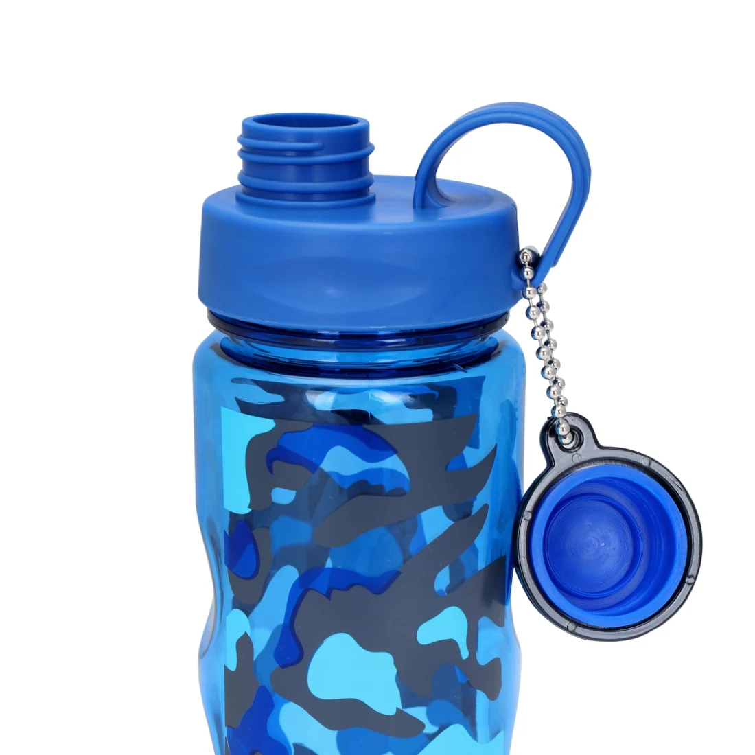 RoyalFord RF6419 600ml Water Bottle | Blue Camouflage Leakproof Reusable Bottle with Carry Loop for School, Gym, Travel & Outdoor Use | BPA Free Lightweight Bottle - Image 4