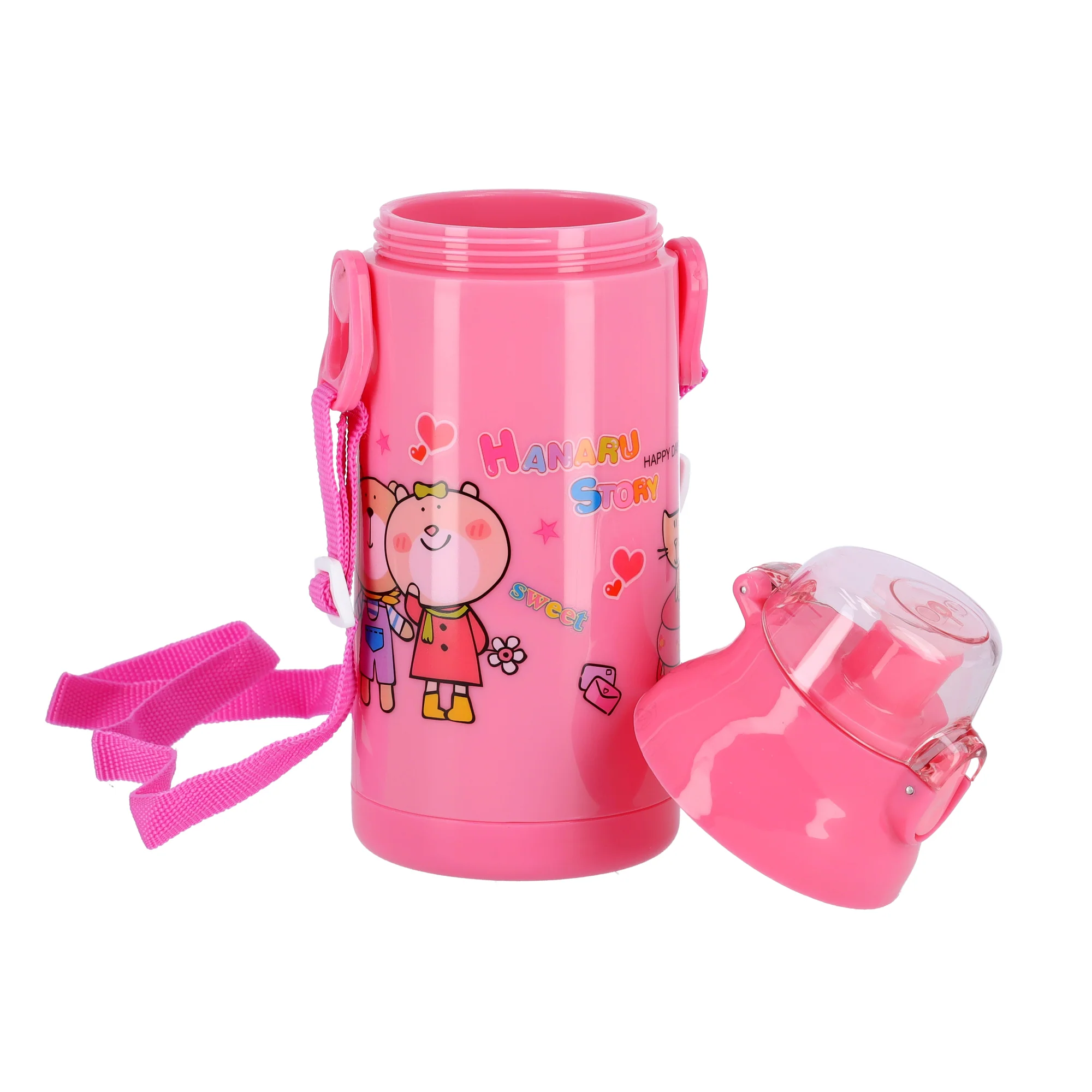 Royalford RF6420RD Kids Water Bottle 350ML with Adjustable Carry Strap | Leakproof Flip Top Lid | BPA Free Plastic School Water Bottle for Kids, Travel & Outdoor Use - Image 2
