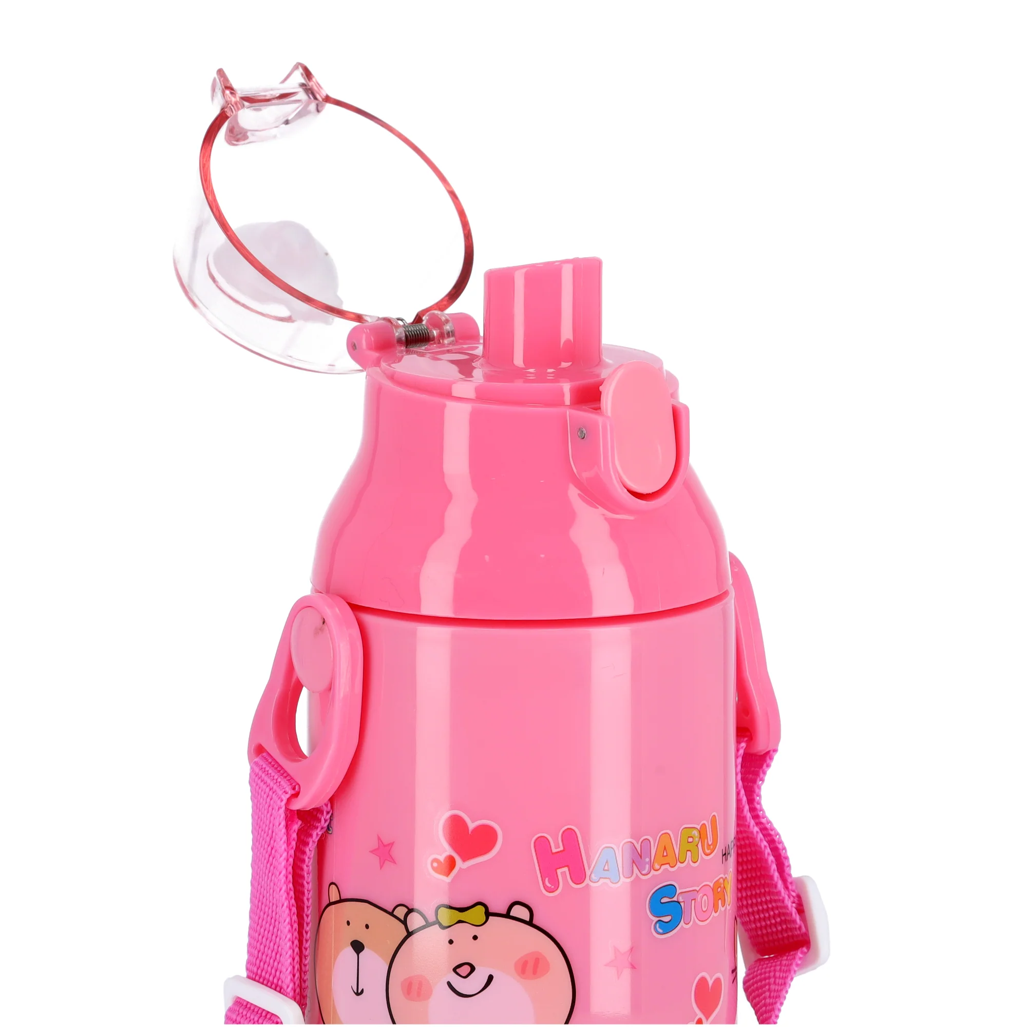 Royalford RF6420RD Kids Water Bottle 350ML with Adjustable Carry Strap | Leakproof Flip Top Lid | BPA Free Plastic School Water Bottle for Kids, Travel & Outdoor Use - Image 4