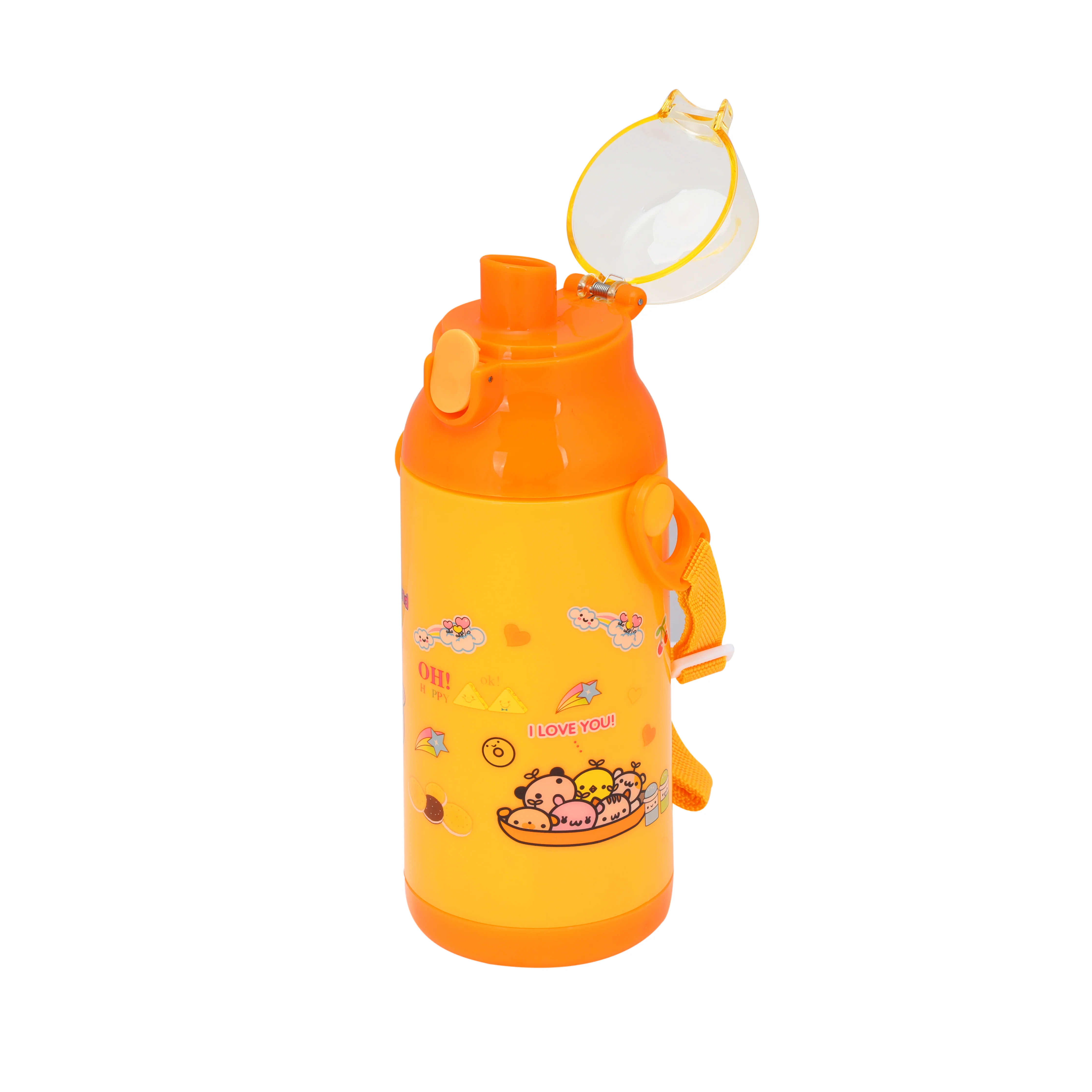 Royalford RF6420YL Kids Water Bottle 350ML | BPA Free | Leakproof Cartoon School Water Bottle with Strap |  Durable Children Drinking Bottle for School, Travel & Picnic - Image 4