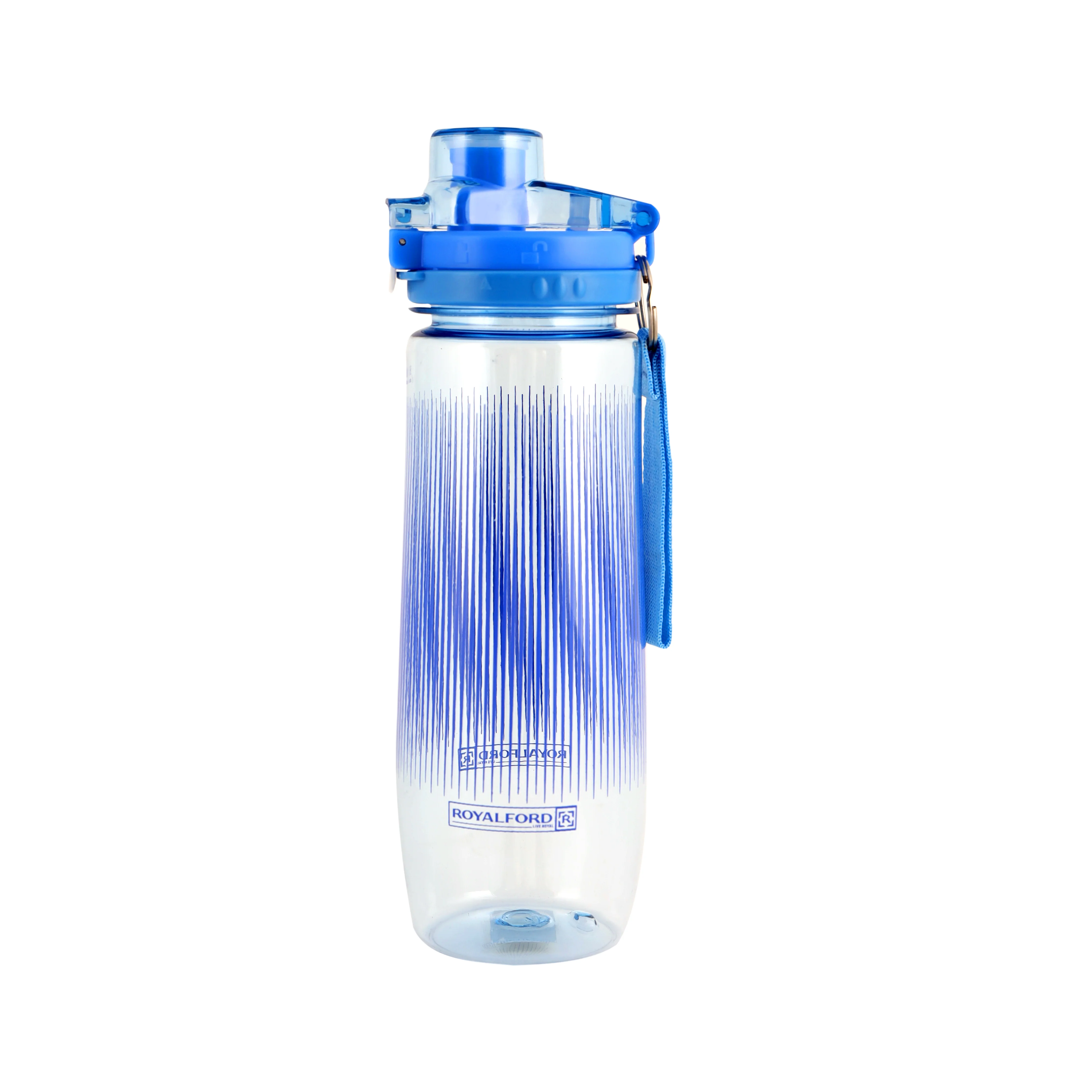 Royalford RF6422BL 850ML BPA Free Water Bottle |Leakproof Reusable Drinking Bottle with Flip Top Lid Carry Strap |Sports Water Bottle for Gym, School, Office & Travel Use