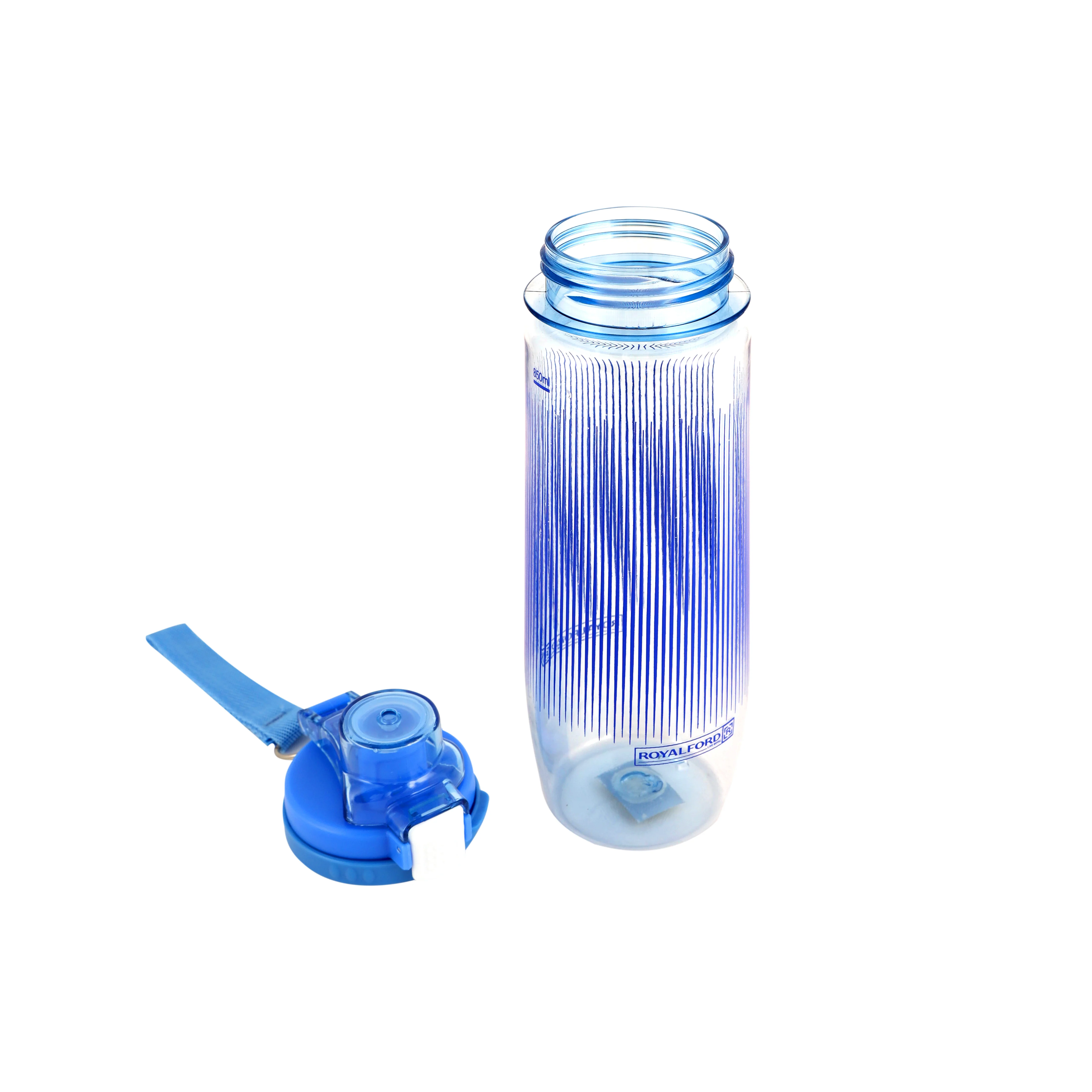 Royalford RF6422BL 850ML BPA Free Water Bottle |Leakproof Reusable Drinking Bottle with Flip Top Lid Carry Strap |Sports Water Bottle for Gym, School, Office & Travel Use - Image 3