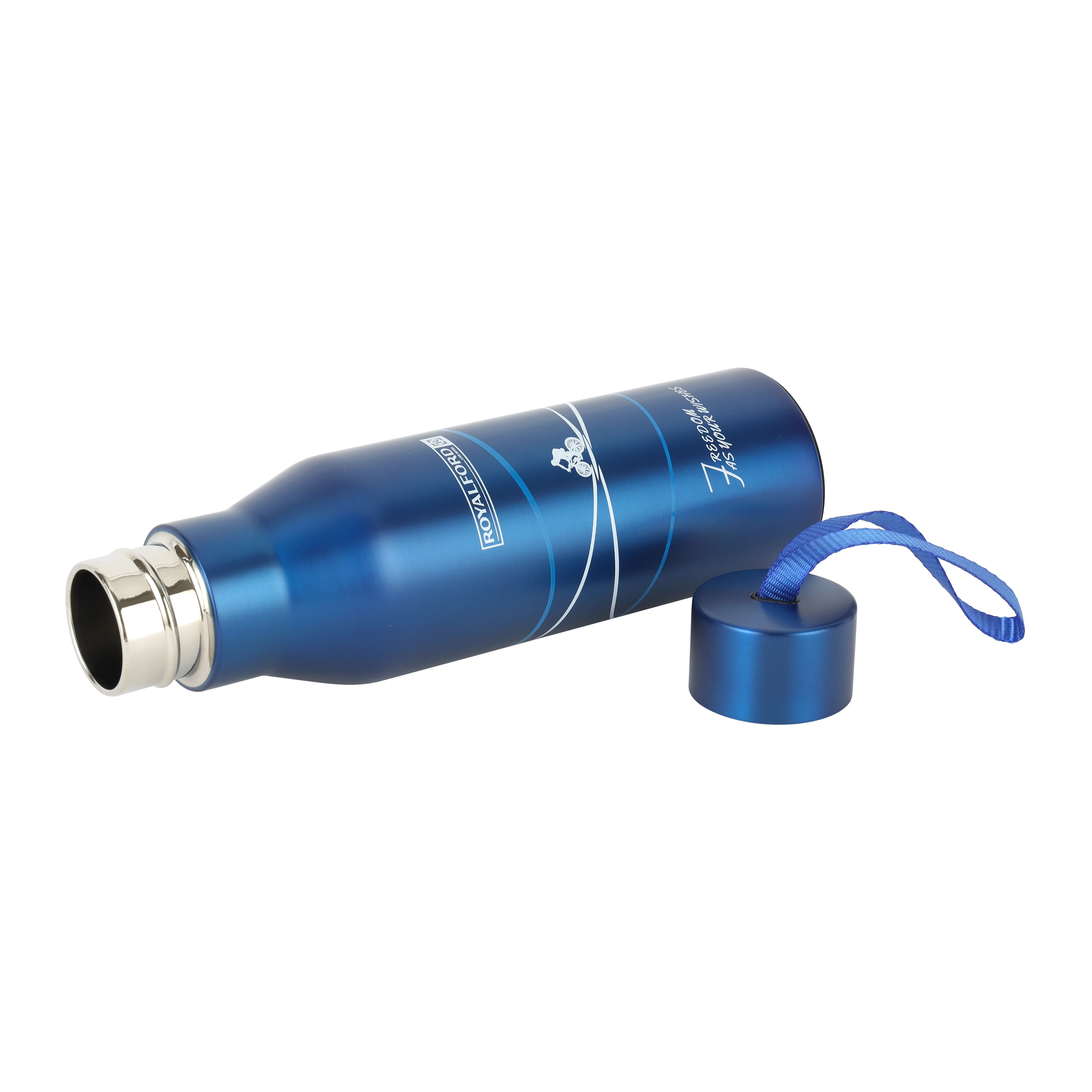 Royalford RF6605 Stainless Steel Vacuum Bottle 450ml | Double Wall Insulated Hot & Cold Flask | 304 Steel Inner|Leak Resistant Lid & Carry Strap|Durable & Rust-Resistant - Image 3