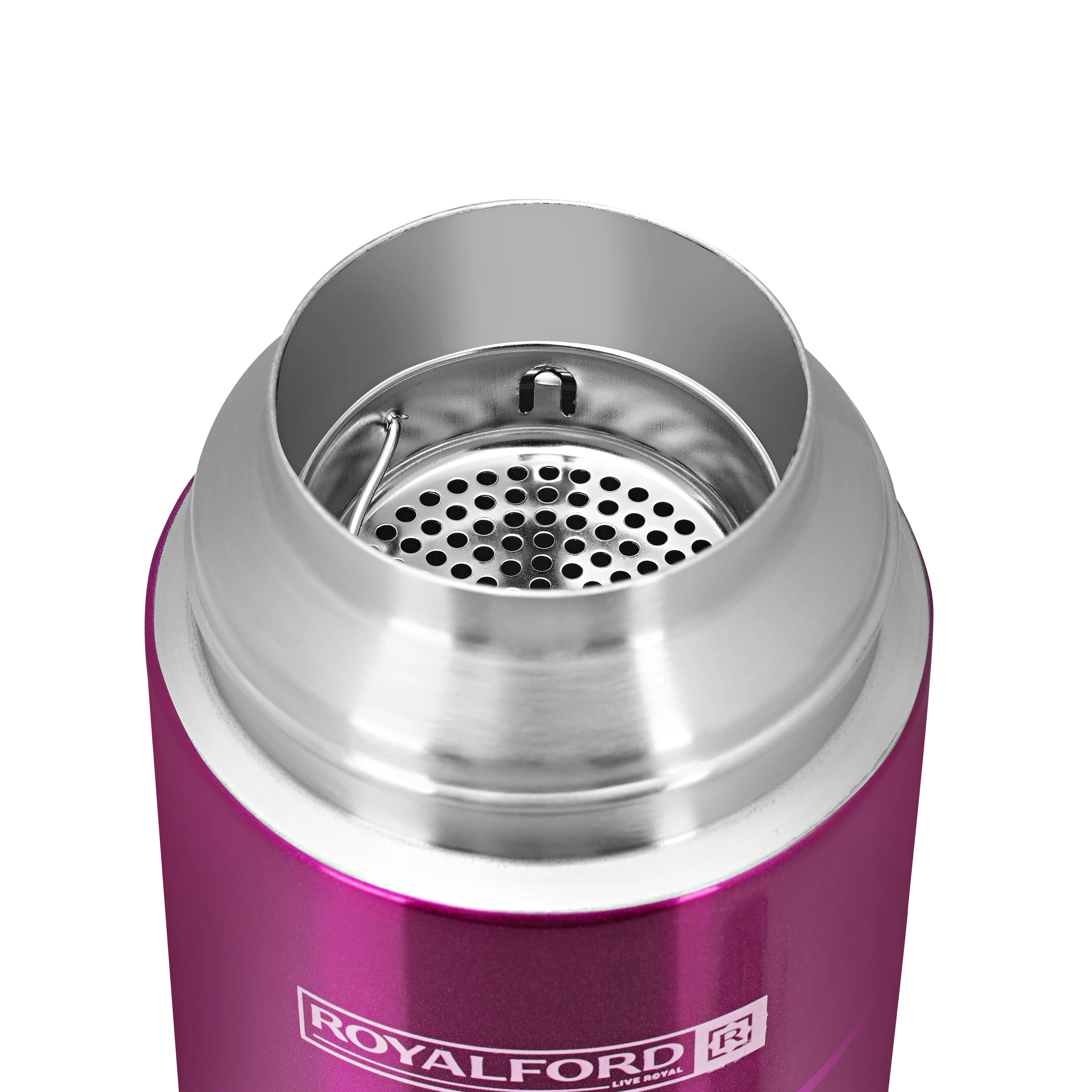 Royalford RF6607PN 320ml Stainless Steel Vacuum Bottle | 304 Inner | Double Wall Insulated Hot & Cold Flask| Leak Resistant Travel Mug with Strap for Office & School Use - Image 5