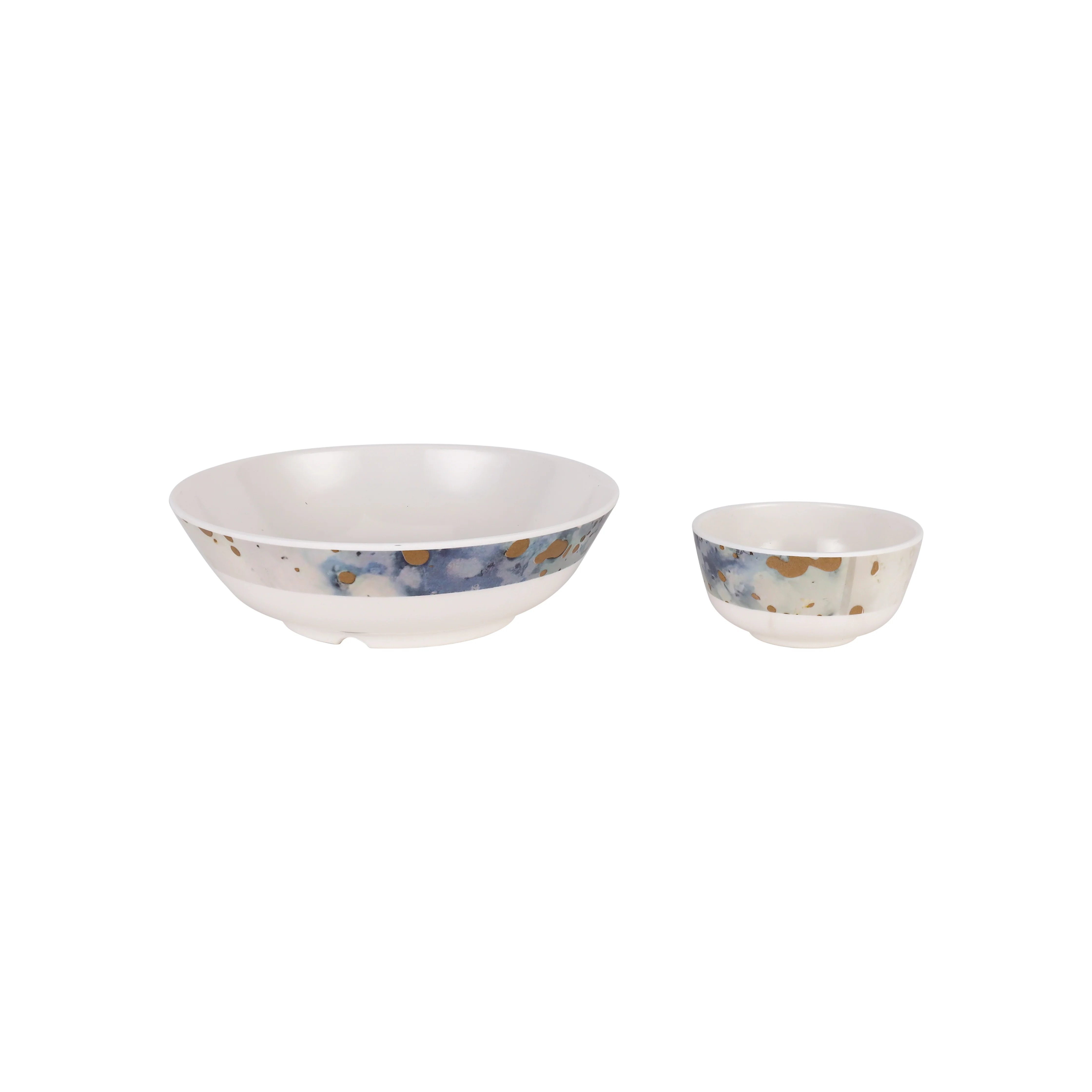Royalford RF6718 45-Piece Melamine Dinner Set | Elegant Blue & Gold Design | Chip-Resistant | Lightweight Dinnerware| Food Grade Premium Tableware for Home Dining - Image 3
