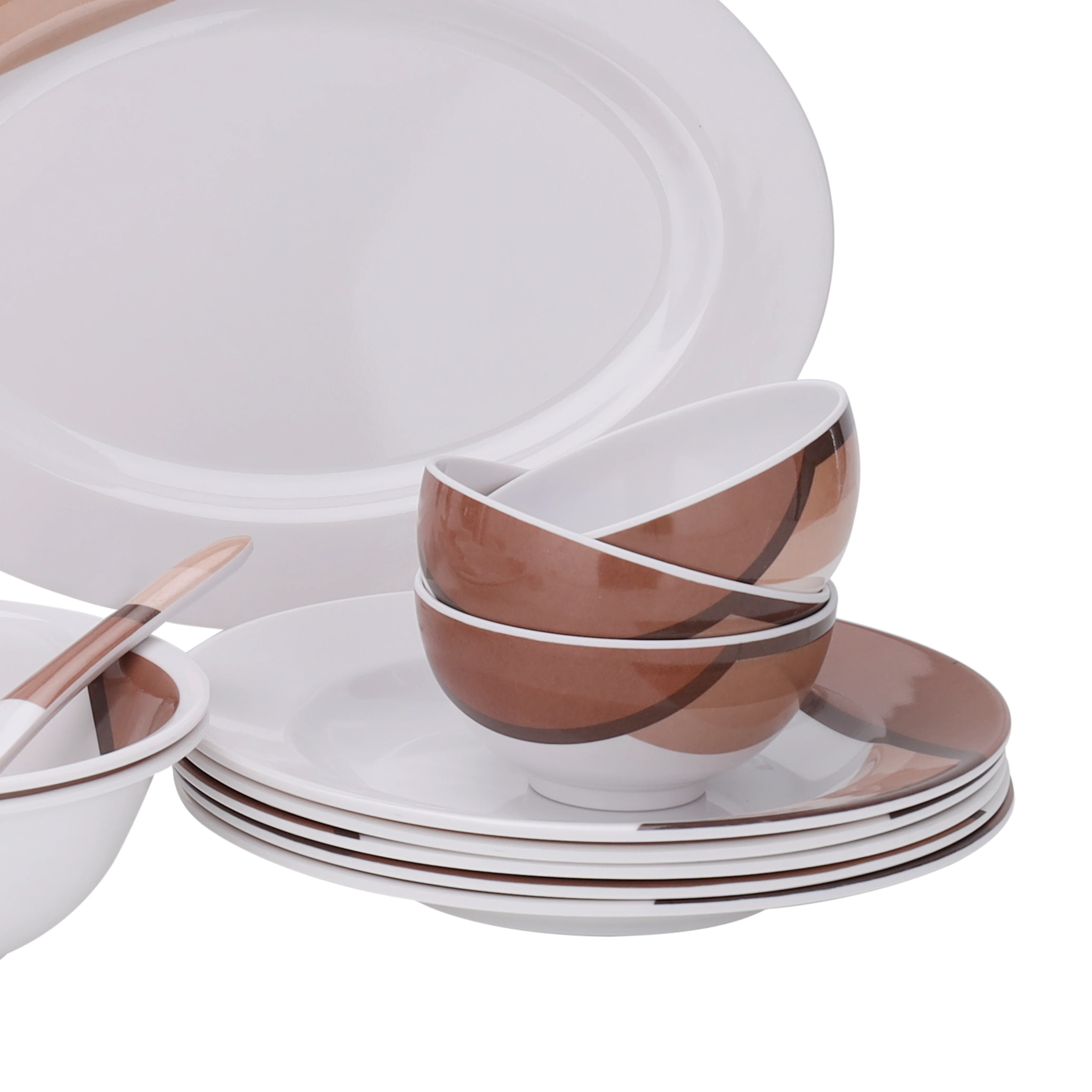 Royalford RF6972 35-Piece Melamine Dinner Set | Break Resistant | Dishwasher Safe| Freezer Safe Dinnerware for Everyday Dining, Family Meals & Special Occasions - Image 5