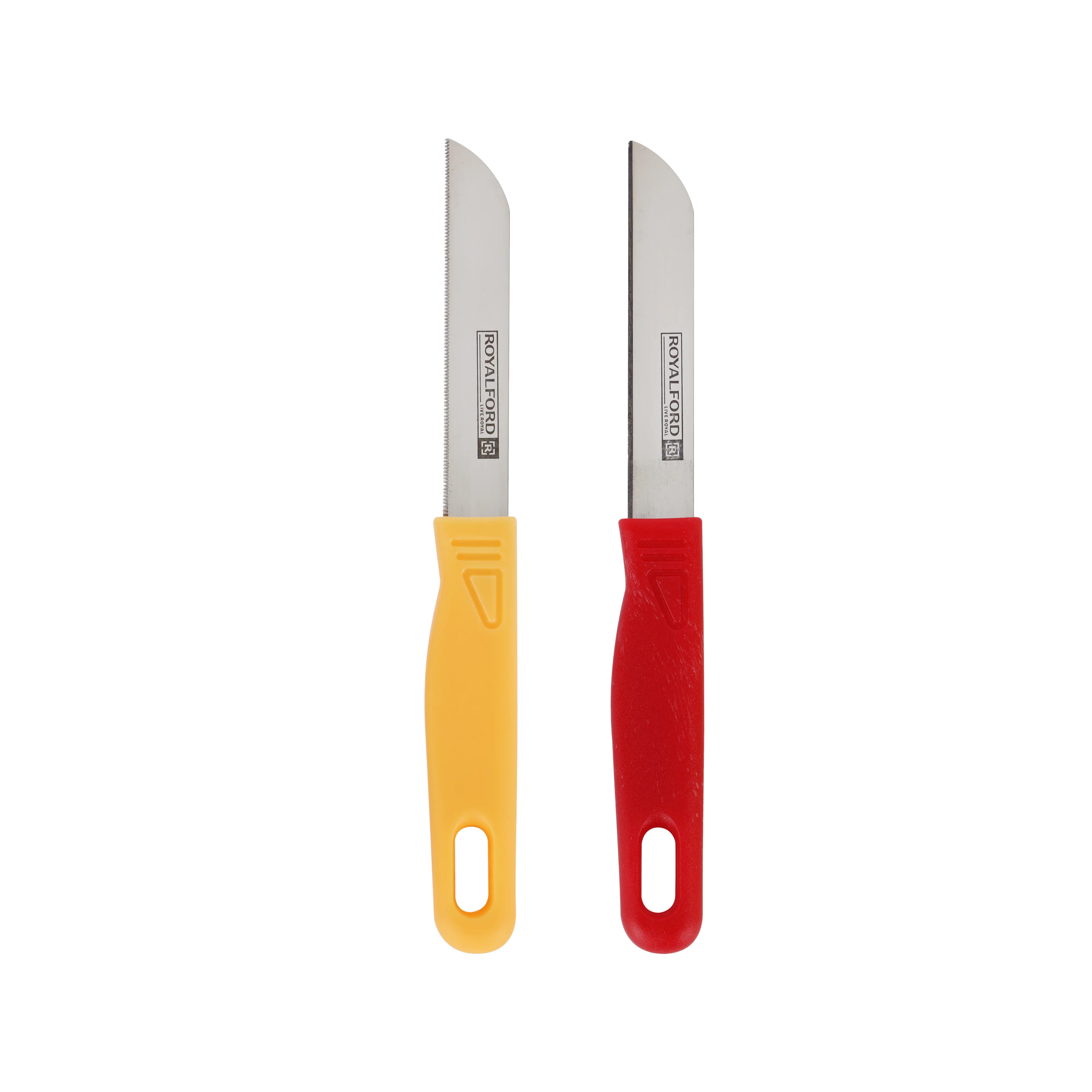 Royalford RF7028 2PCS Fruit Knife Set | Stainless Steel Sharp Blades | Ergonomic PP Handle | Durable Kitchen Knives for Fruits & Vegetables Peeling, Slicing & Cutting