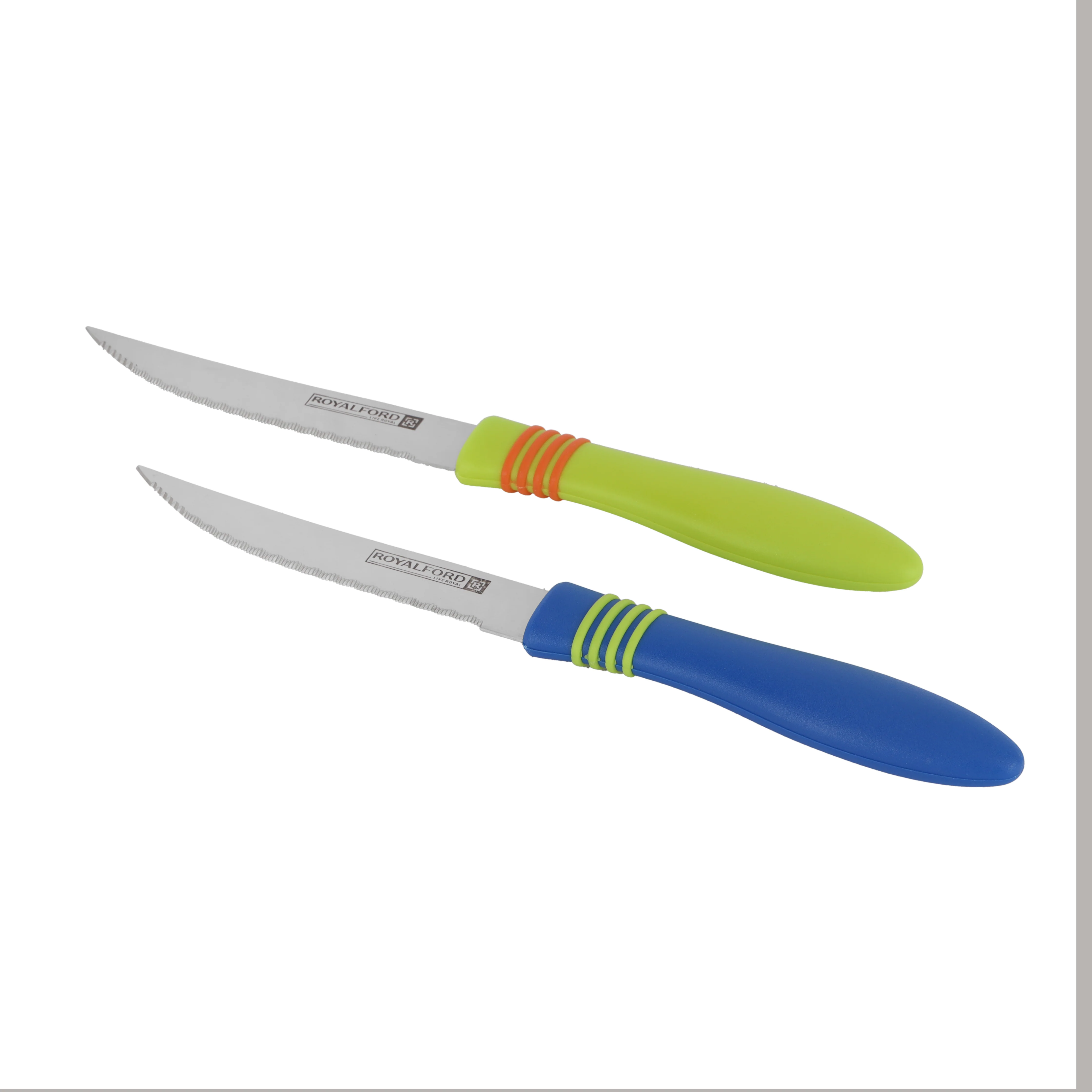 Royalford RF7029 2PCS Fruit Knife Set | Stainless Steel Serrated Blades | Durable Kitchen Knives with Ergonomic Handles | Perfect for Fruits & Vegetables Cutting - Image 2