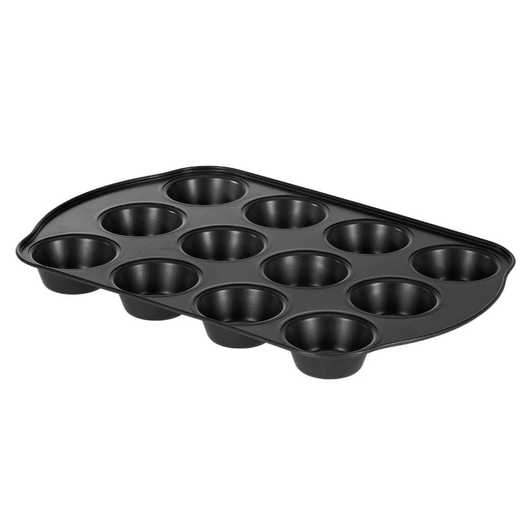 Royalford RF7042 12 Cup Muffin Pan | Non-Stick Baking Tray | Carbon Steel Cupcake & Muffin Tin with Even Heat Distribution | Durable Oven Safe Bakeware for Home Baking