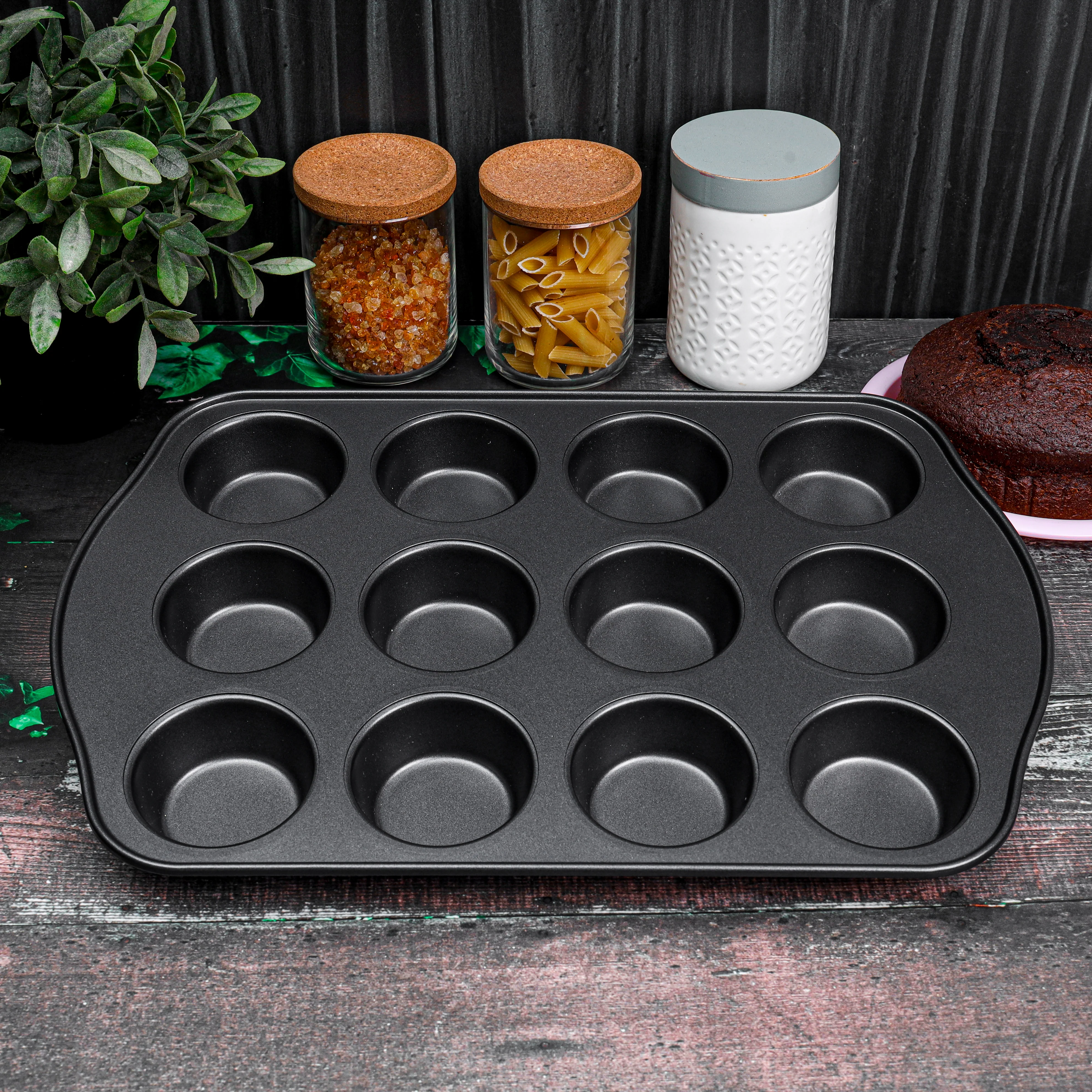 Royalford RF7042 12 Cup Muffin Pan | Non-Stick Baking Tray | Carbon Steel Cupcake & Muffin Tin with Even Heat Distribution | Durable Oven Safe Bakeware for Home Baking - Image 2