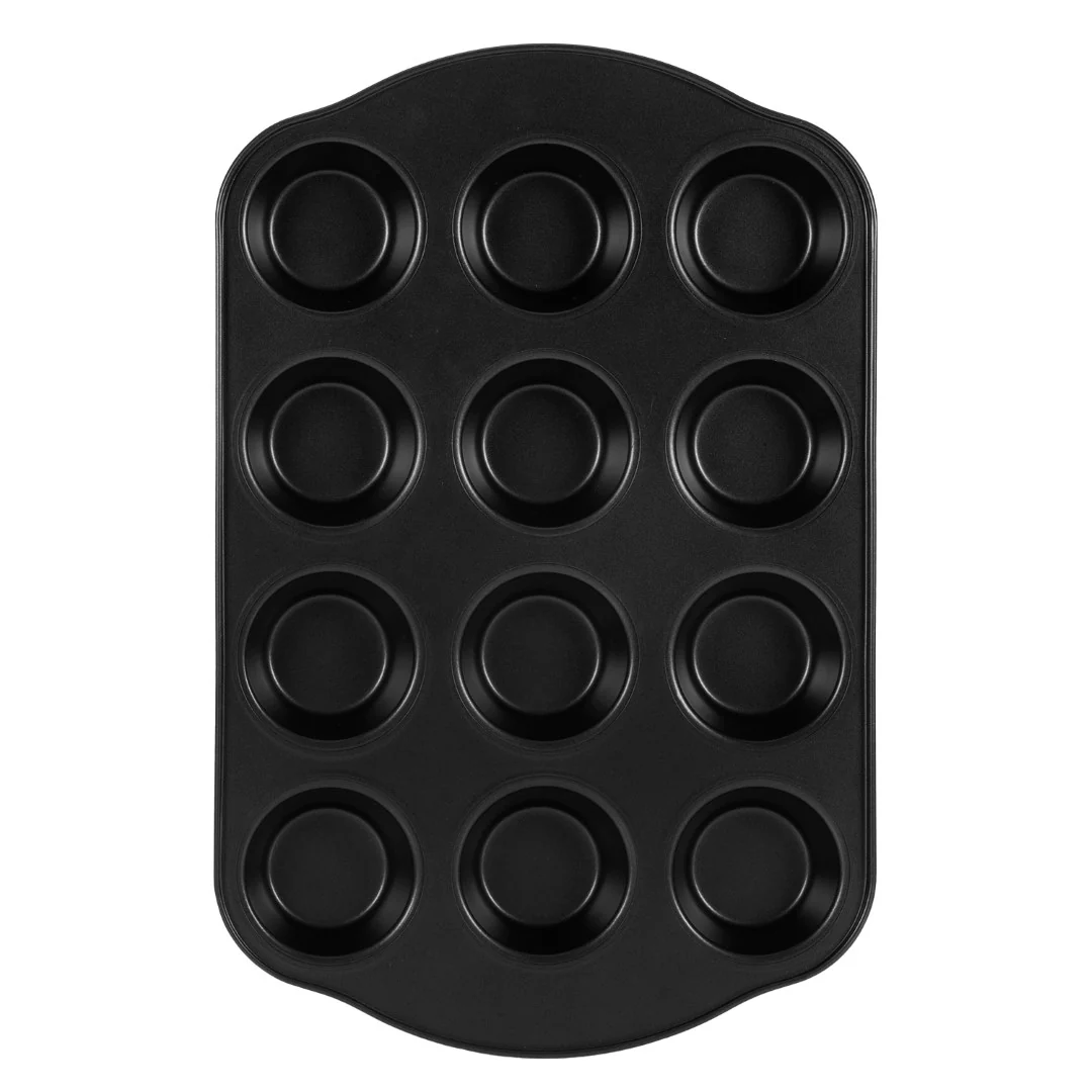 Royalford RF7042 12 Cup Muffin Pan | Non-Stick Baking Tray | Carbon Steel Cupcake & Muffin Tin with Even Heat Distribution | Durable Oven Safe Bakeware for Home Baking - Image 3