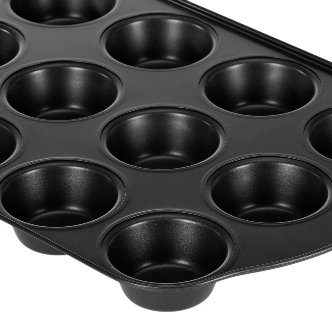 Royalford RF7042 12 Cup Muffin Pan | Non-Stick Baking Tray | Carbon Steel Cupcake & Muffin Tin with Even Heat Distribution | Durable Oven Safe Bakeware for Home Baking - Image 4