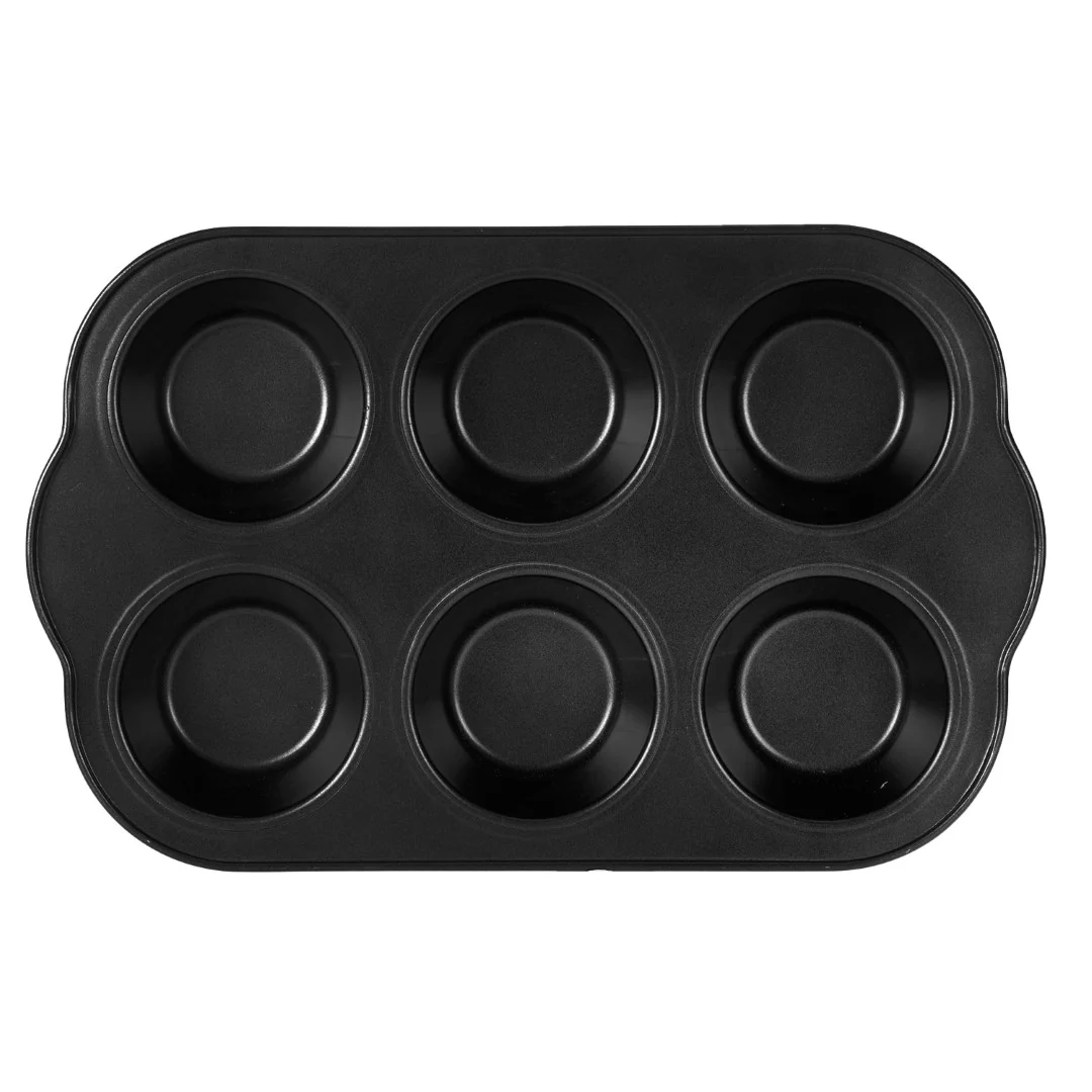 Royalford RF7043 6 Cup Jumbo Muffin Pan | Non-Stick Carbon Steel Baking Tray | Heavy-Duty Durable Cupcake & Muffin Mold | Even Heat Distribution & Easy Release Coating - Image 2