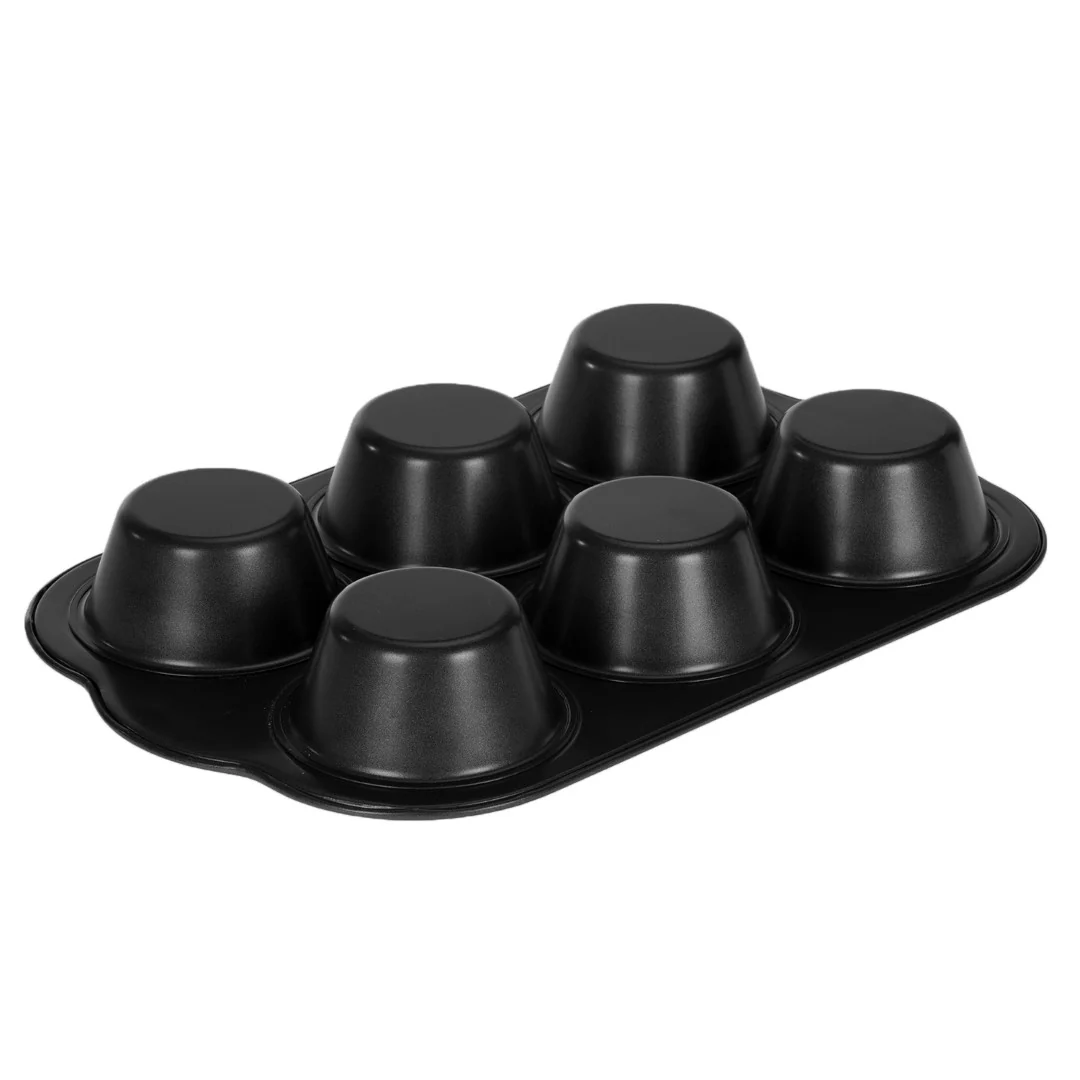 Royalford RF7043 6 Cup Jumbo Muffin Pan | Non-Stick Carbon Steel Baking Tray | Heavy-Duty Durable Cupcake & Muffin Mold | Even Heat Distribution & Easy Release Coating - Image 3