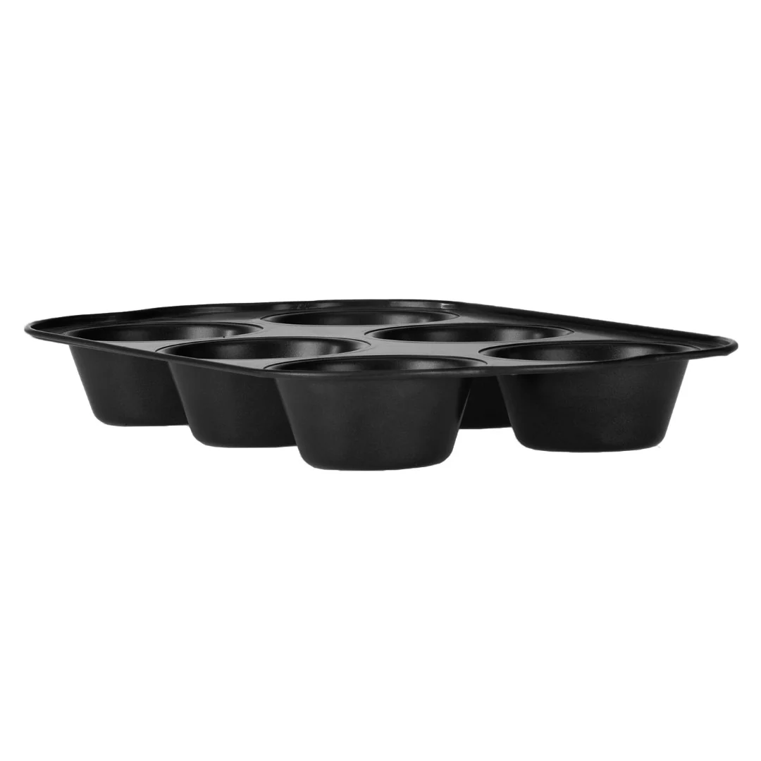 Royalford RF7043 6 Cup Jumbo Muffin Pan | Non-Stick Carbon Steel Baking Tray | Heavy-Duty Durable Cupcake & Muffin Mold | Even Heat Distribution & Easy Release Coating - Image 4