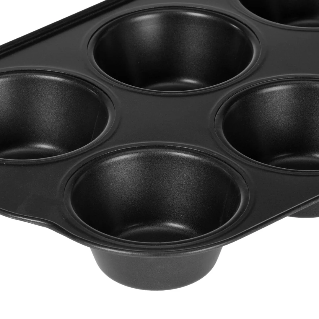 Royalford RF7043 6 Cup Jumbo Muffin Pan | Non-Stick Carbon Steel Baking Tray | Heavy-Duty Durable Cupcake & Muffin Mold | Even Heat Distribution & Easy Release Coating - Image 5