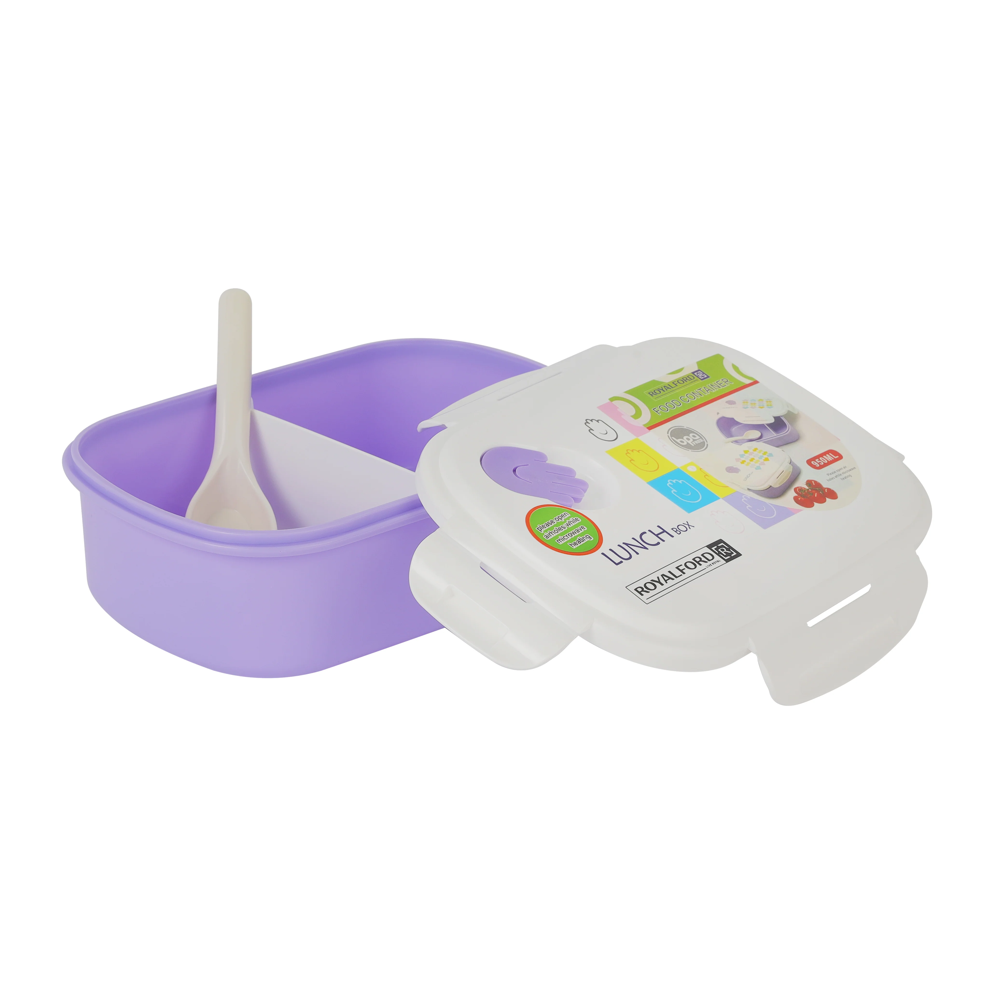 Royalford RF7223 Lunch Box 950ml| airtight lid with secure locking clips| made from durable food-grade material| Ideal for leak-proof storage, keep meals fresh| - Image 3