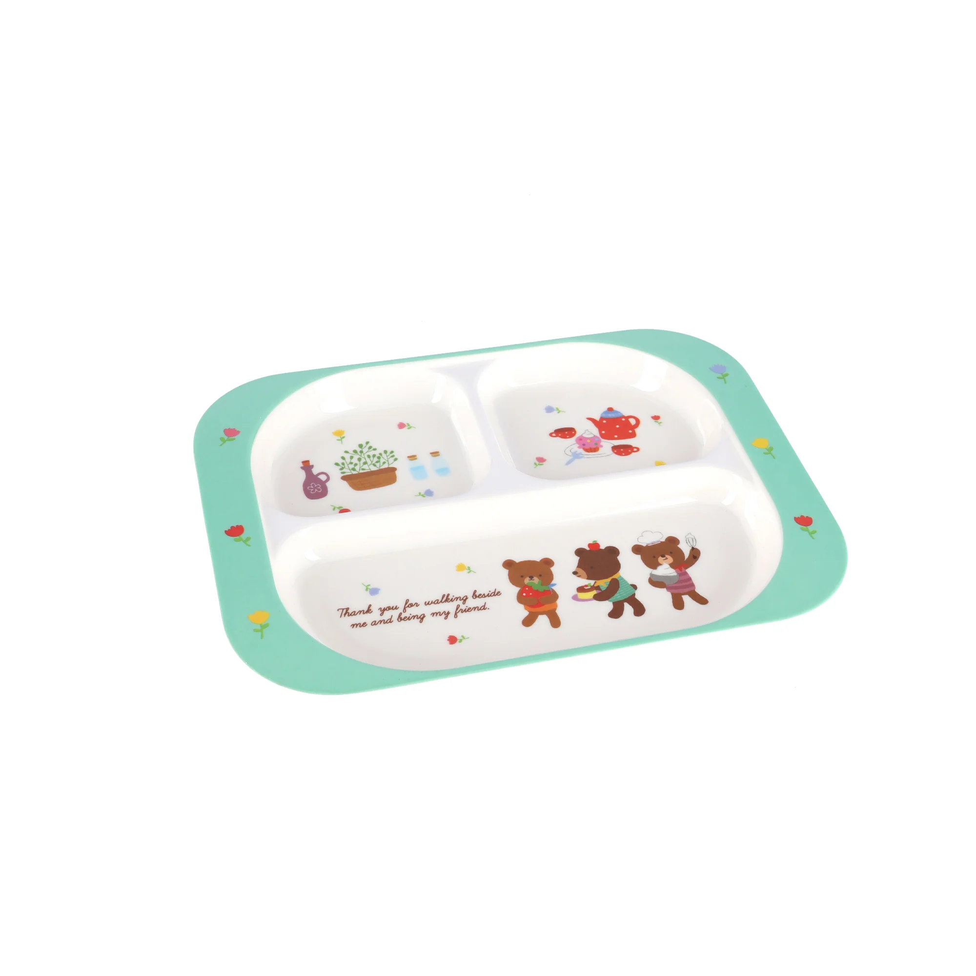 Royalford RF7247 Kids Baby Plate | 3-Section Rectangular Melamine Baby Feeding Plate | Cute Graphics | Lightweight Durable Tableware for Toddlers & Children Daily Use - Image 3