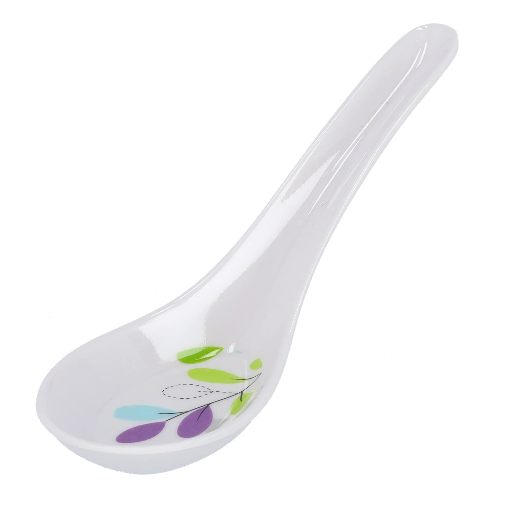 Royalford RF7389 Premium Melamine Soup Spoon | Elegant Leaf Design | Heat Resistant Lightweight & Break Resistant Serving Spoon for Daily Home, Hotel & Kitchen Use - Image 2