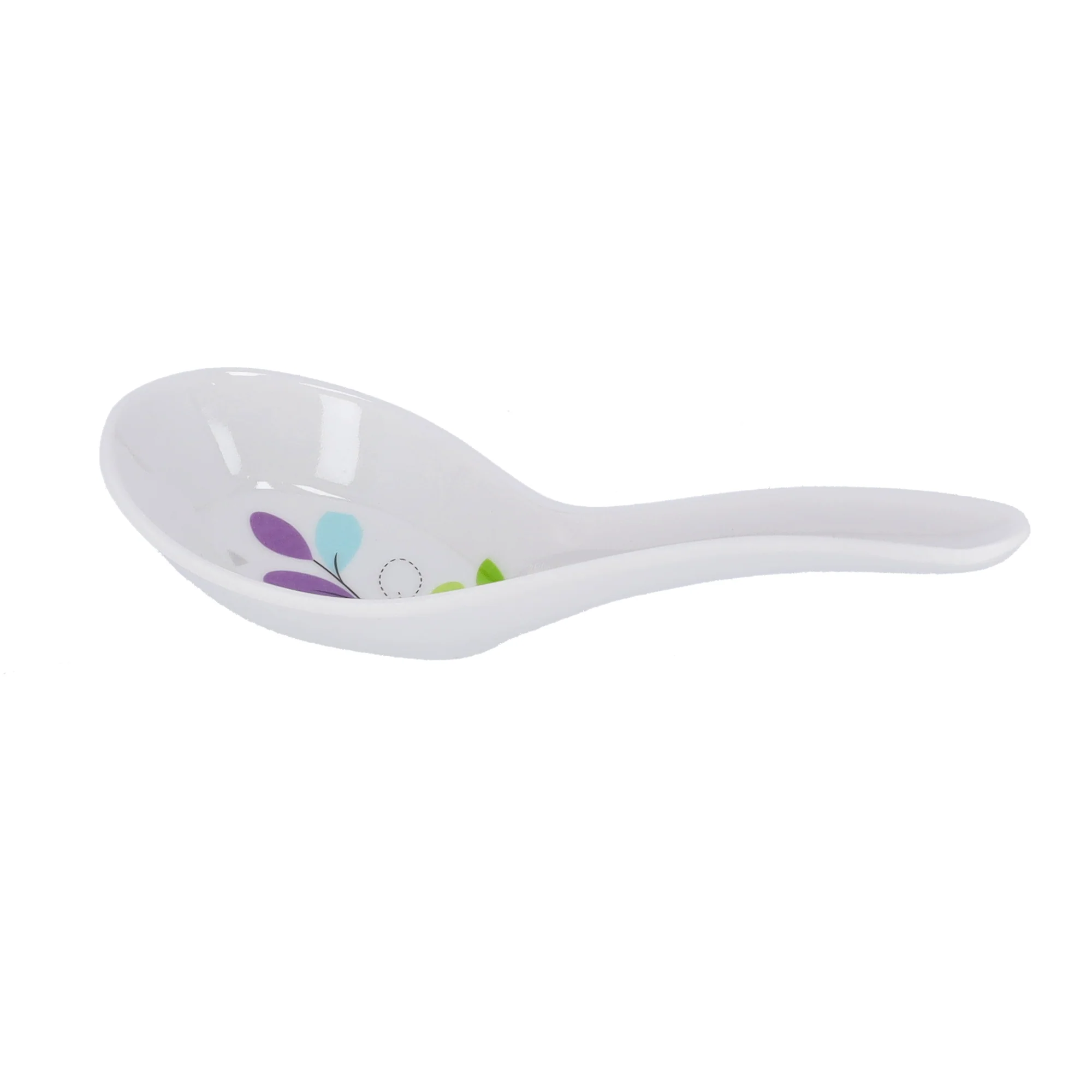 Royalford RF7389 Premium Melamine Soup Spoon | Elegant Leaf Design | Heat Resistant Lightweight & Break Resistant Serving Spoon for Daily Home, Hotel & Kitchen Use - Image 3