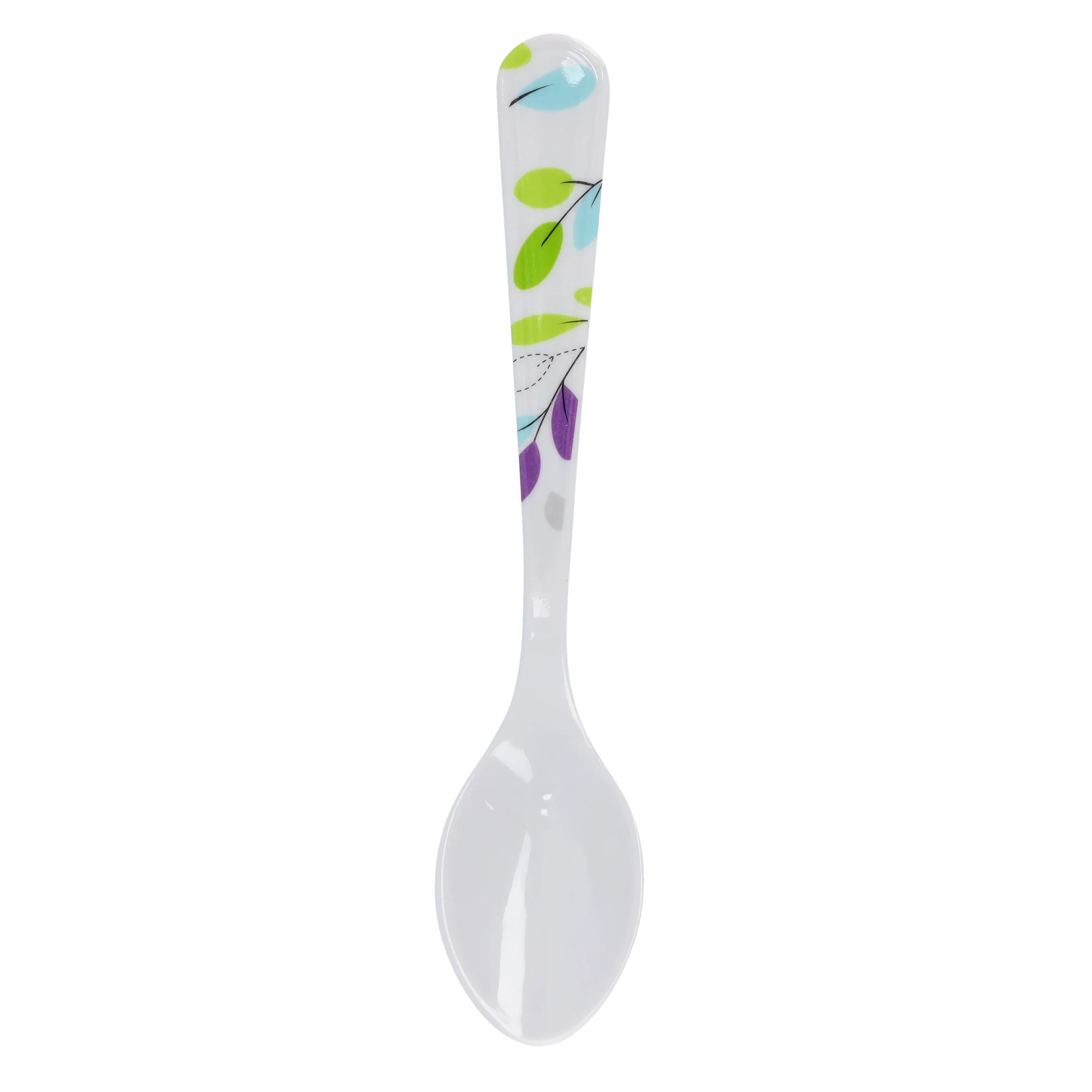 Royalford RF7390LF Premium Melamine Table Spoon | Elegant Leaf Design | Heat Resistant Lightweight Serving Spoon | Ergonomic Handle & Break Resistant Kitchenware