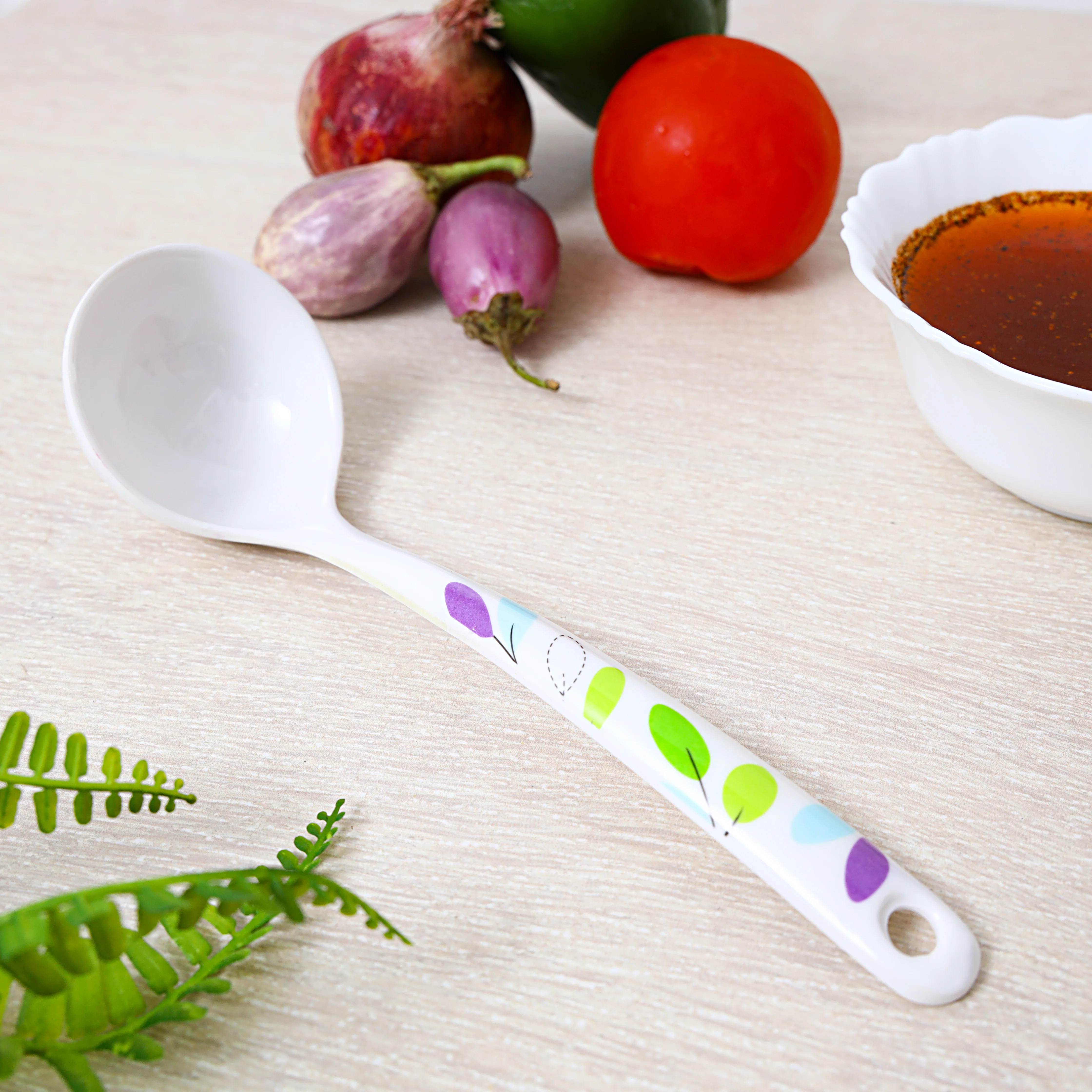 Royalford RF7393LF Premium Melamine Soup Ladle | Heat Resistant Lightweight Serving Spoon | Ergonomic Handle | Break Resistant Kitchen Utensil for Daily Cooking Use - Image 2