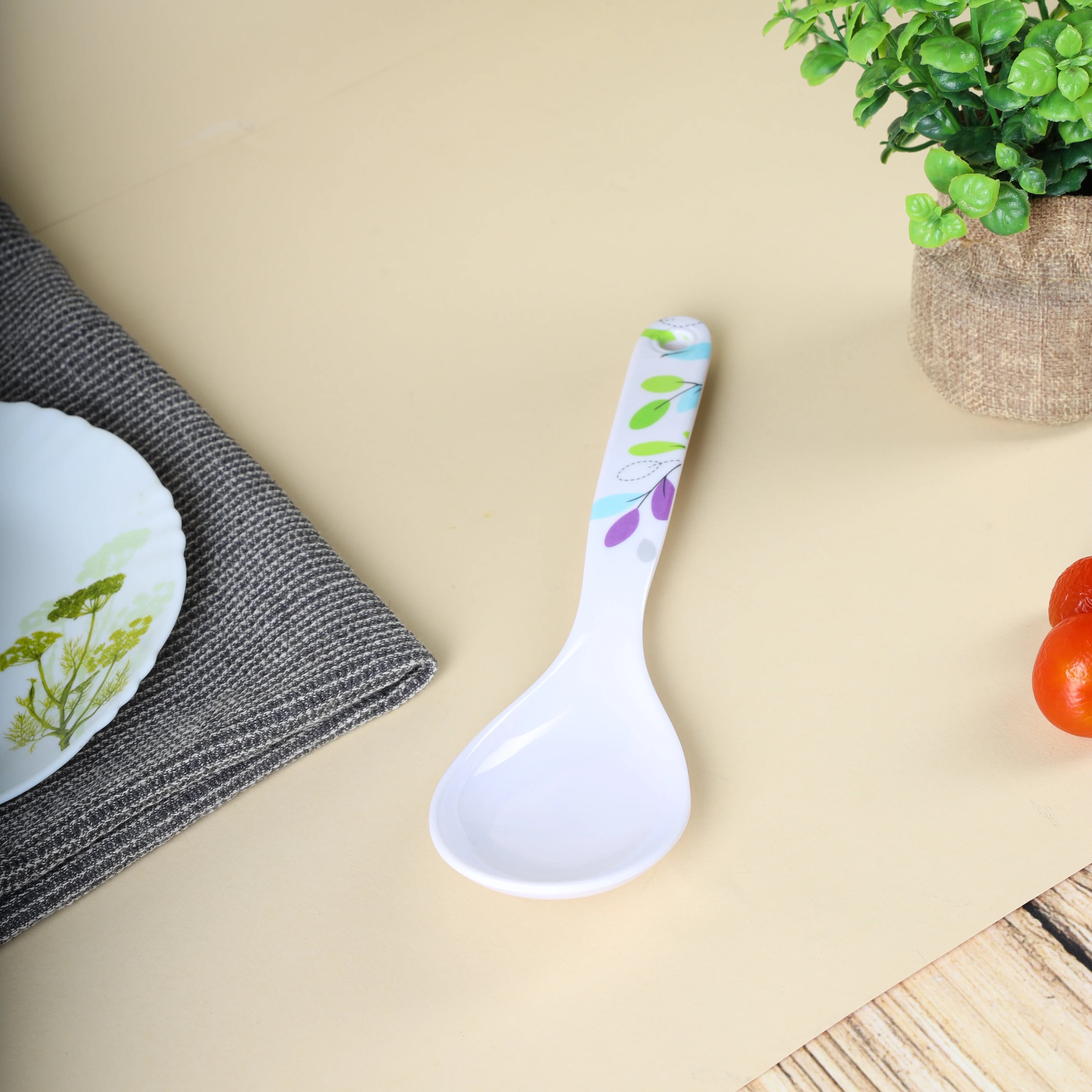 Royalford RF7395LF Premium Melamine Soup Ladle | Durable Heat Resistant Serving Spoon | Ergonomic Handle | Lightweight | Break Resistant Kitchen & Tableware Soup Ladle - Image 2