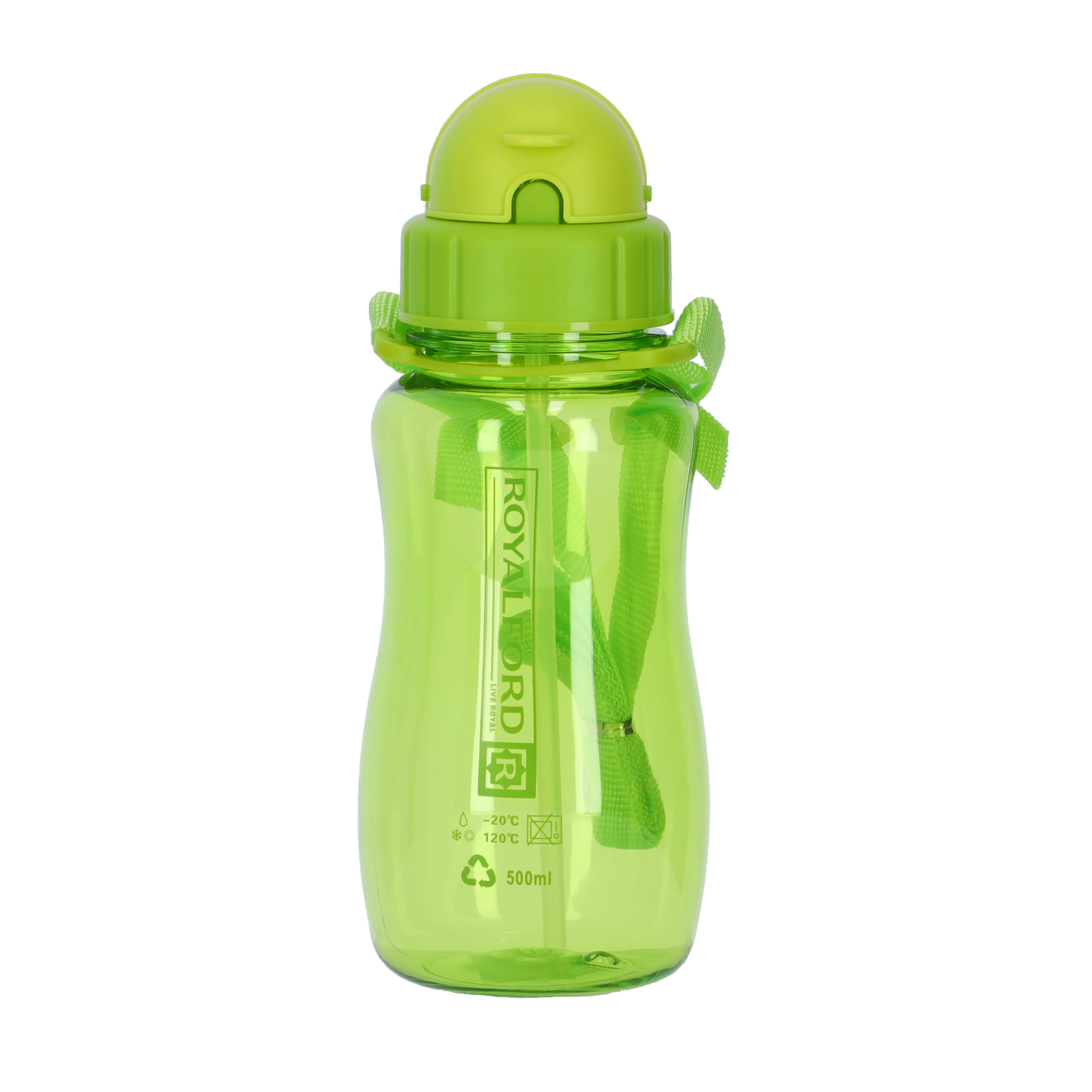 Royalford RF7581 500ml BPA-Free Water Bottle | Lightweight Leak-Proof Polymer Drinking Bottle with Carry Strap for School, Travel and Kids Daily Hydration Use