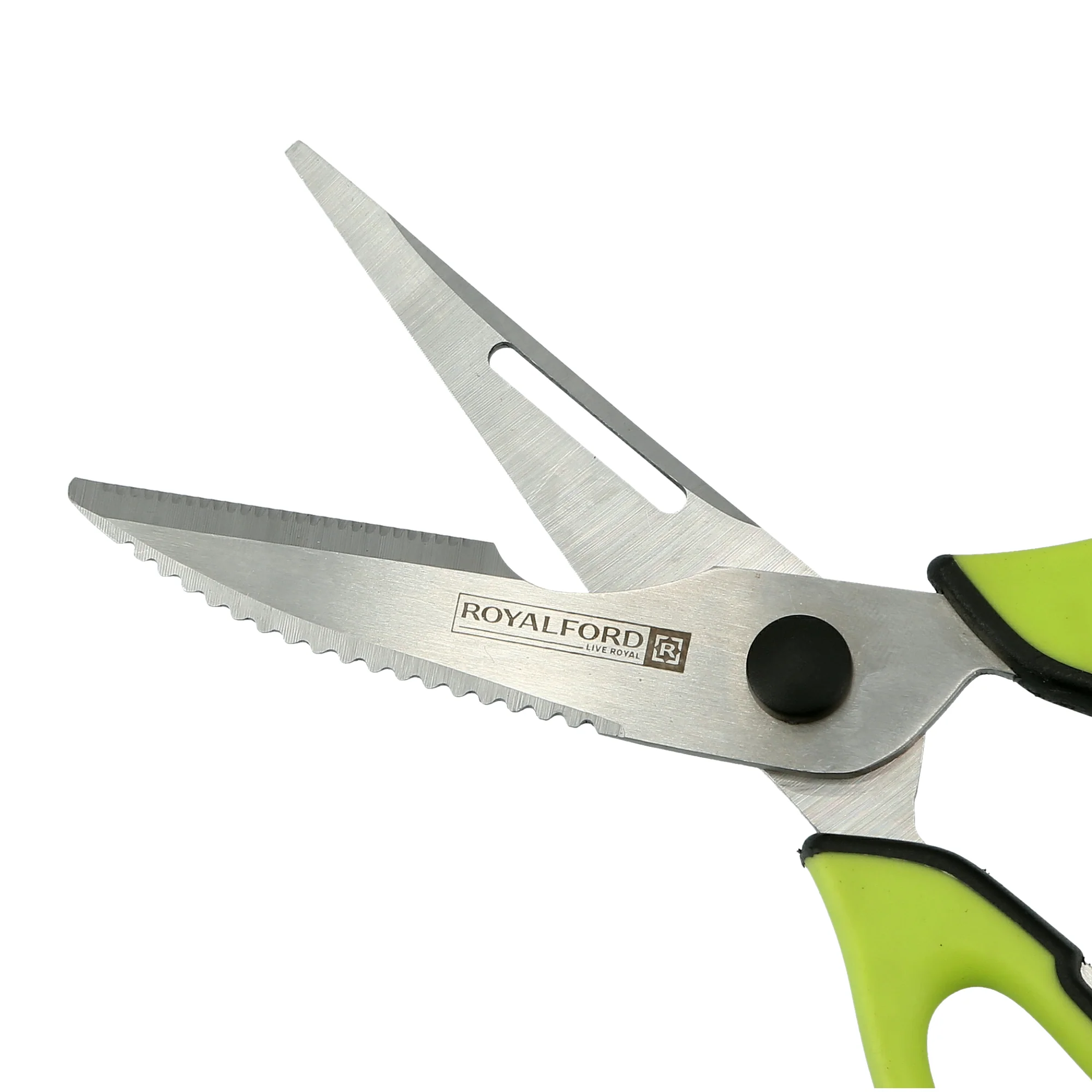 Royalford RF7660 Multi-Purpose Kitchen Shears | Stainless Steel Heavy-Duty Cooking Scissors | Ergonomic Non-Slip Handle for Meat, Poultry & Everyday Food Preparations - Image 3