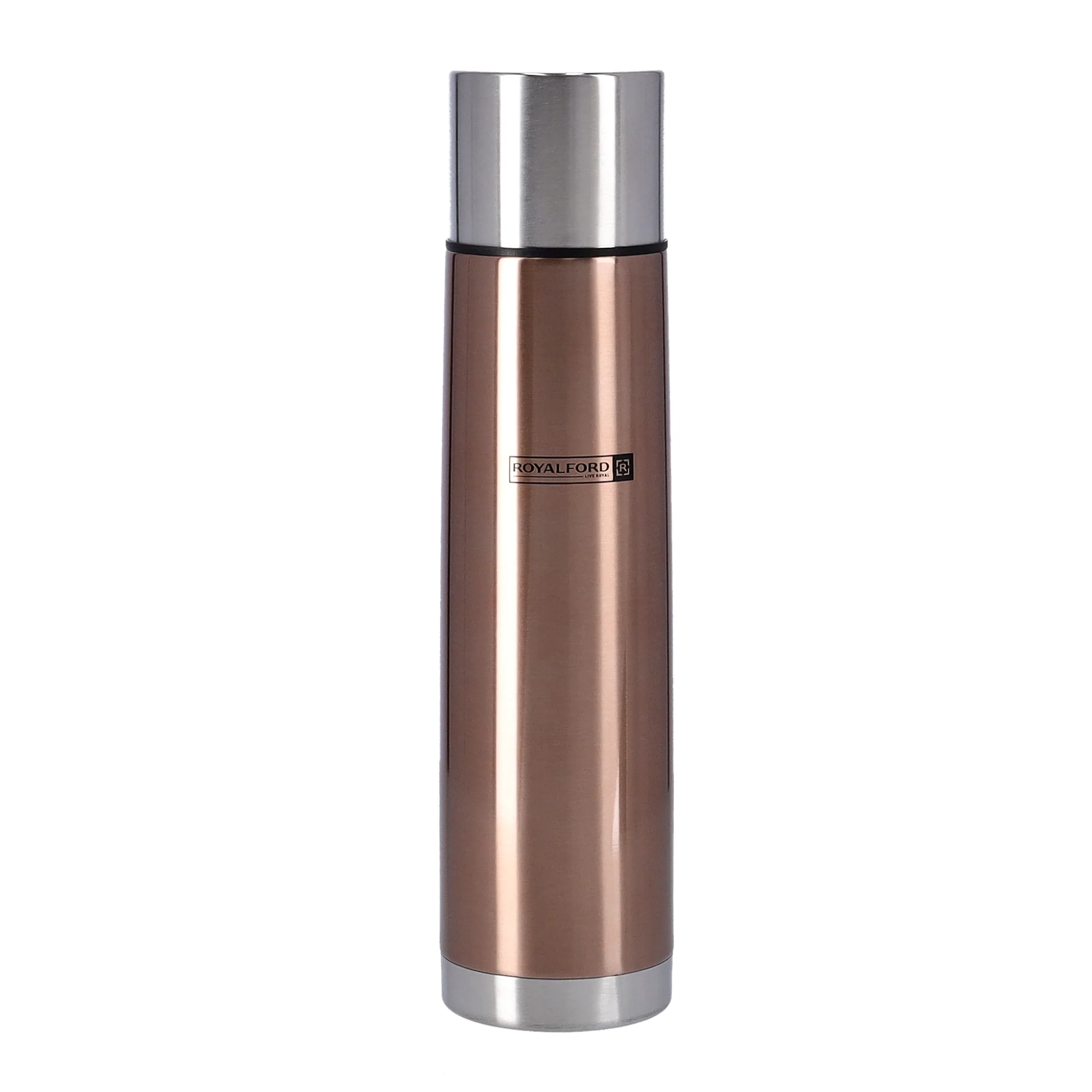 Royalford RF7665BR Vacuum Bottle | 1000ml Capacity | Double Wall Stainless Steel Hot & Cold Flask | 304 SS Inner Leak Resistant Design for Home, Office & Travel Use