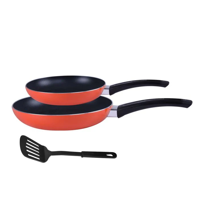 Royalford RF7802 2PCS Non-Stick Frypans Set | Nylon Turner| 18CM & 24CM Aluminium Frying Pans | 2.8MM Thick Body | Multi Cooktop Compatible for Daily Cooking - Image 2