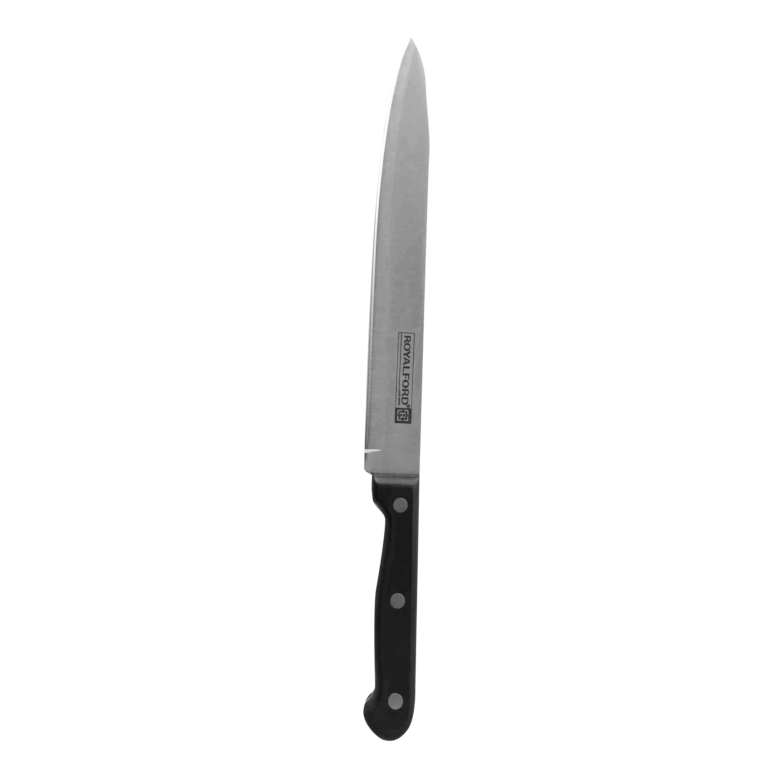 Royalford RF7831 Carving Knife | Extra Sharp Stainless Steel Blade | Ergonomic Bakelite Handle | Well Balanced Design for Meat, Poultry, Fish and Vegetable Cutting